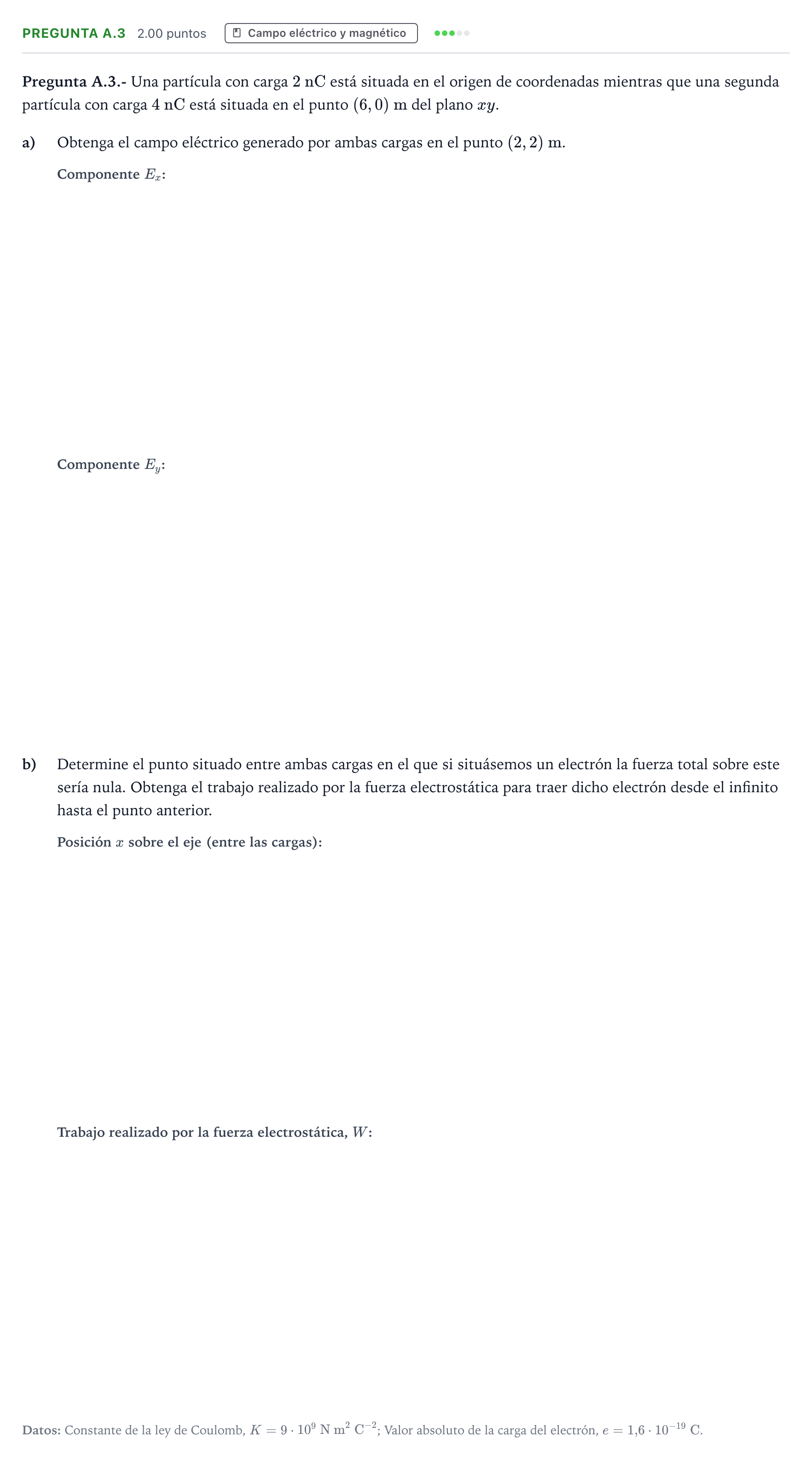 Enunciado: Pregunta A.3 · Física PAU Madrid Extraordinaria 2024