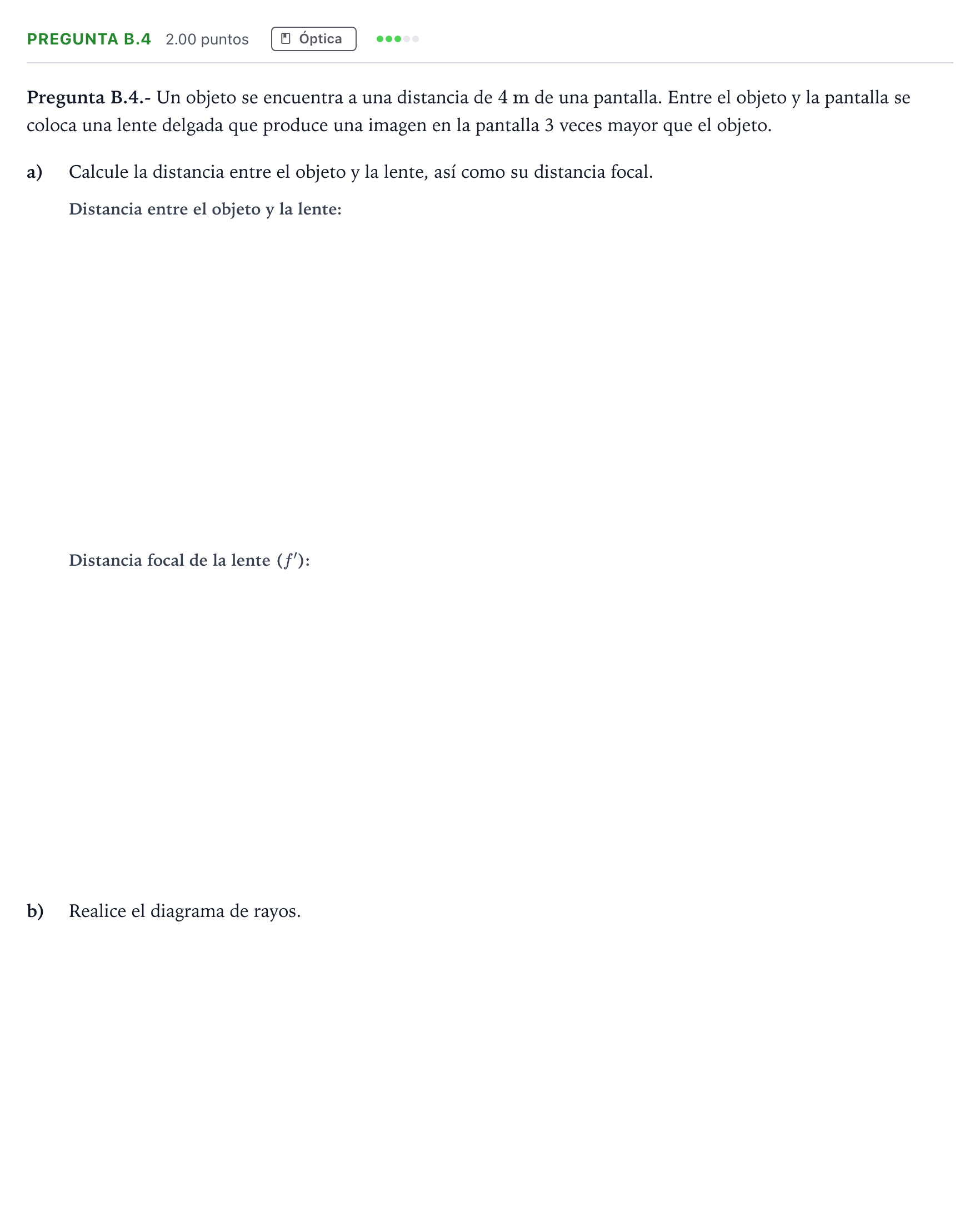 Enunciado: Pregunta B.4 · Física PAU Madrid Extraordinaria 2024