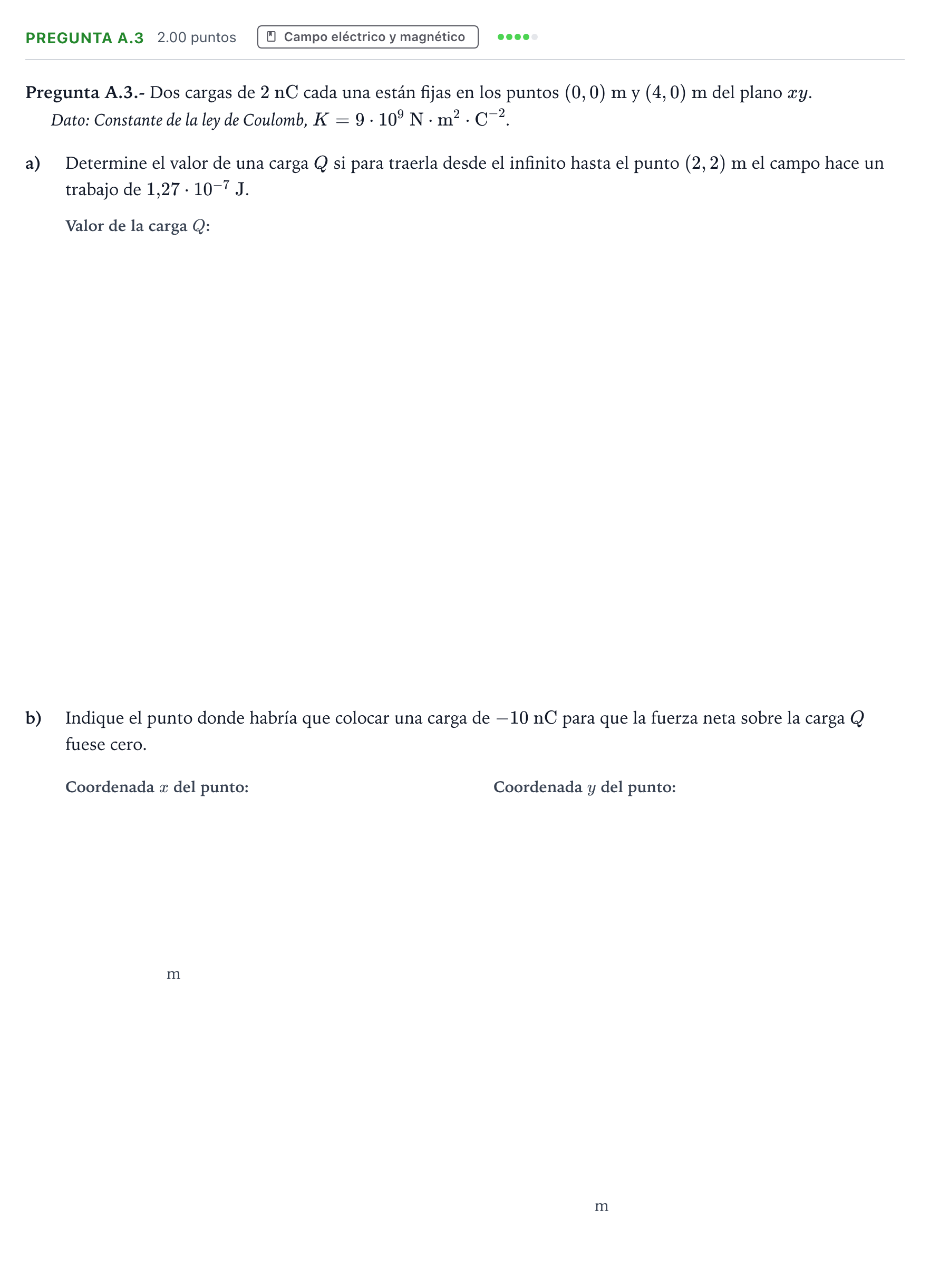 Enunciado: Pregunta A.3 · Física PAU Madrid Modelo 2024