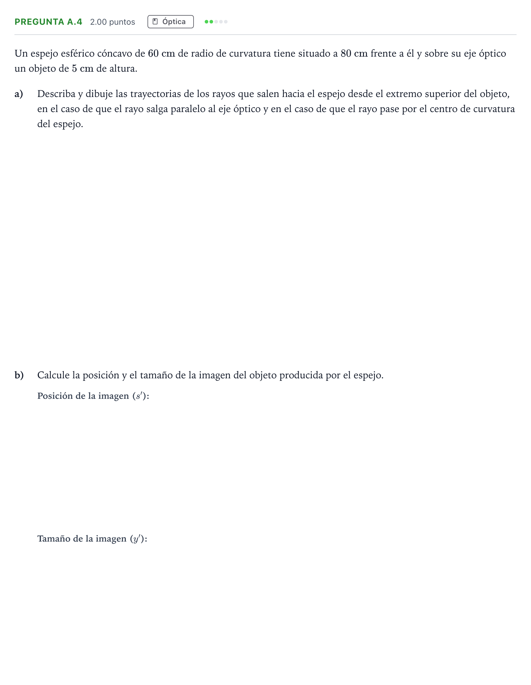 Enunciado: Pregunta A.4 · Física PAU Madrid Modelo 2024