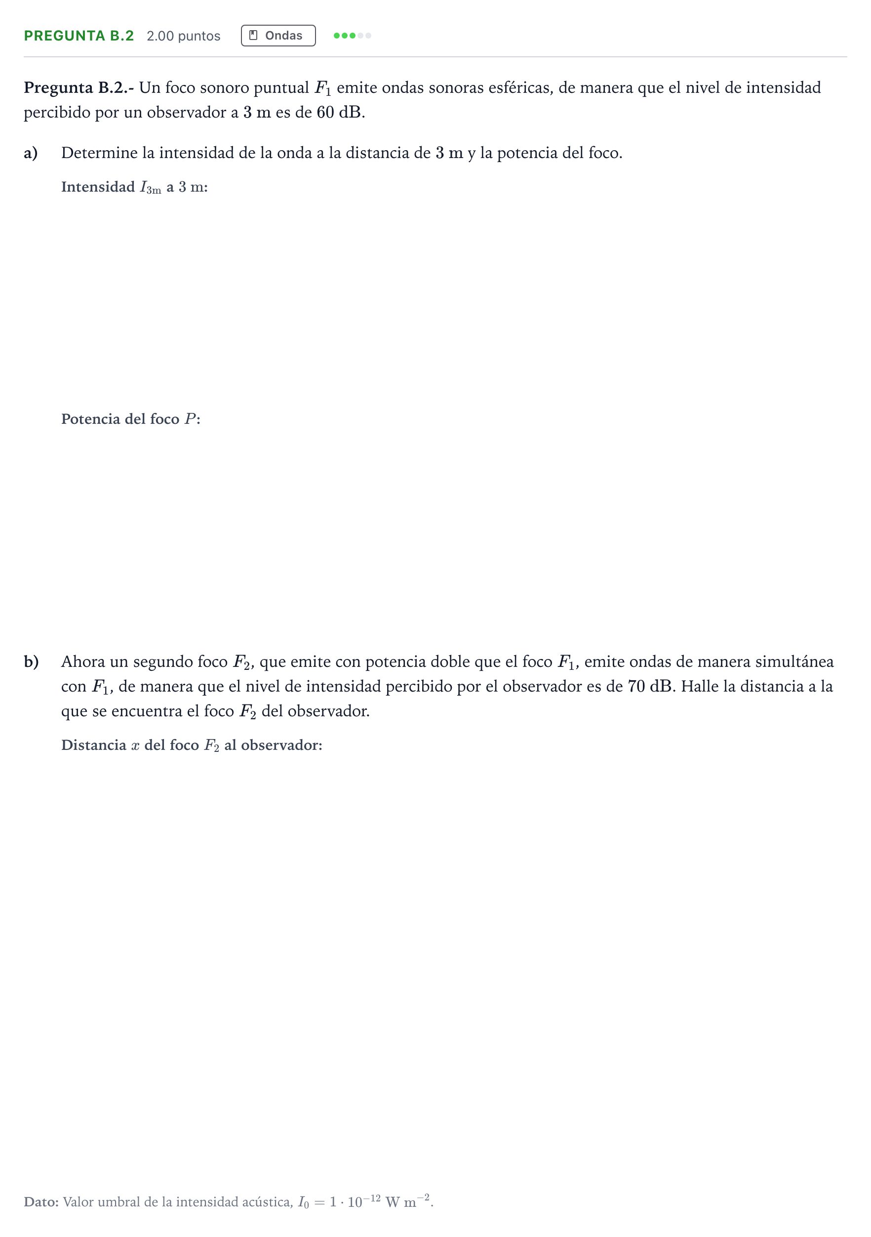 Enunciado: Pregunta B.2 · Física PAU Madrid Modelo 2024