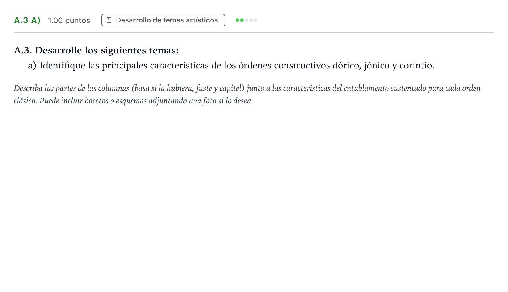 Enunciado: Ejercicio A.3 a) · Fundamentos Artísticos PAU Madrid Ordinaria 2024