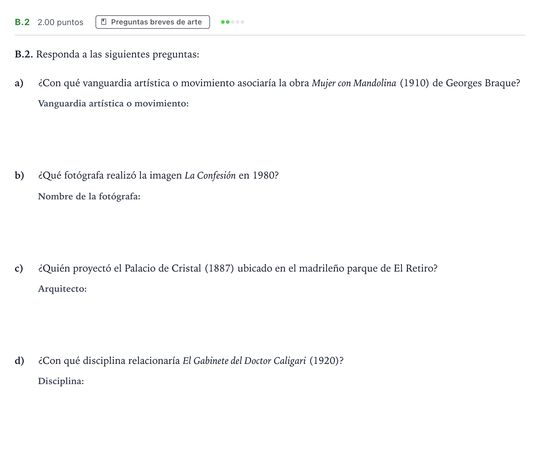 Enunciado: Ejercicio B.2 · Fundamentos Artísticos PAU Madrid Ordinaria 2024