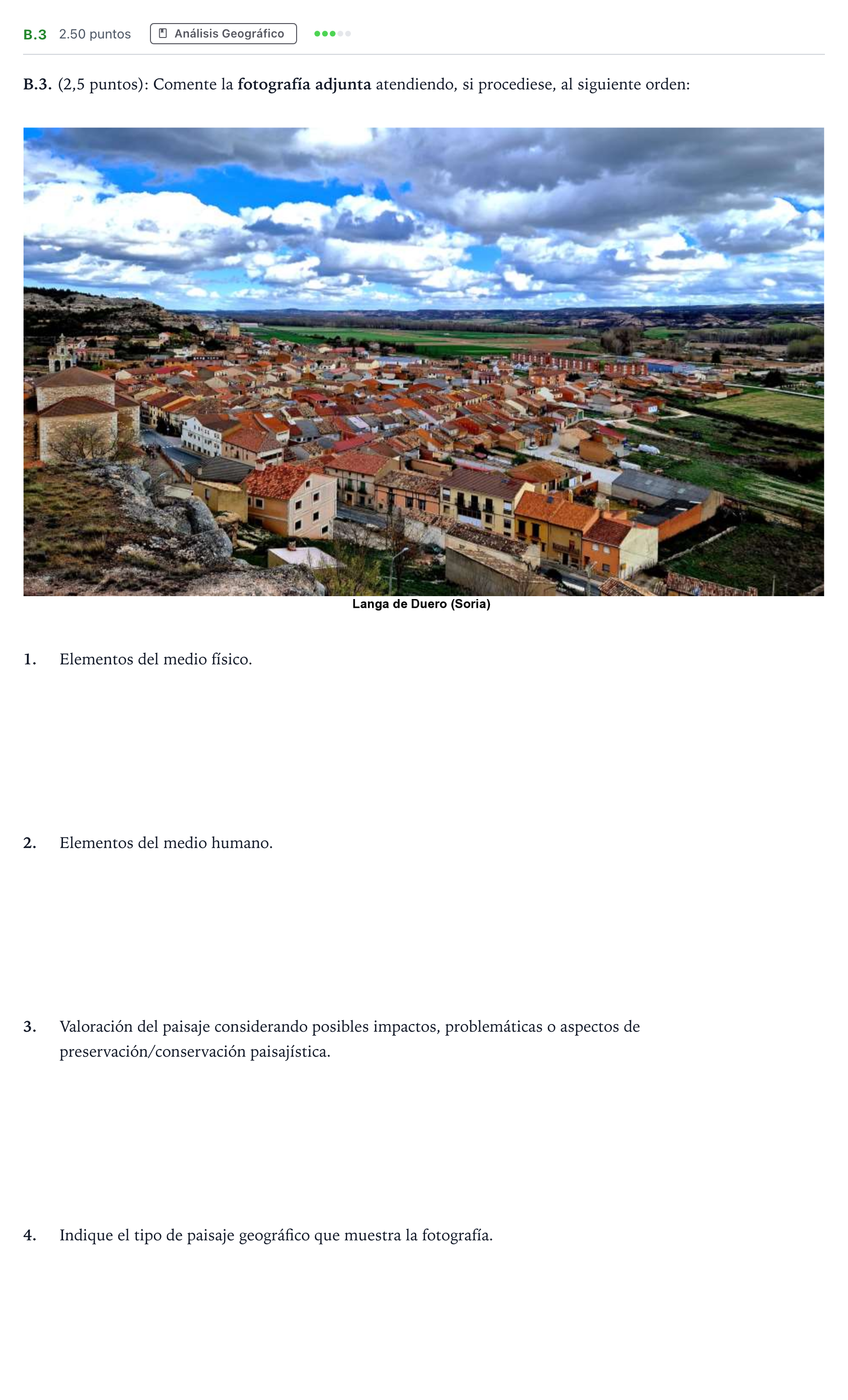 Enunciado: Ejercicio B.3 · Geografía PAU Madrid Extraordinaria 2024