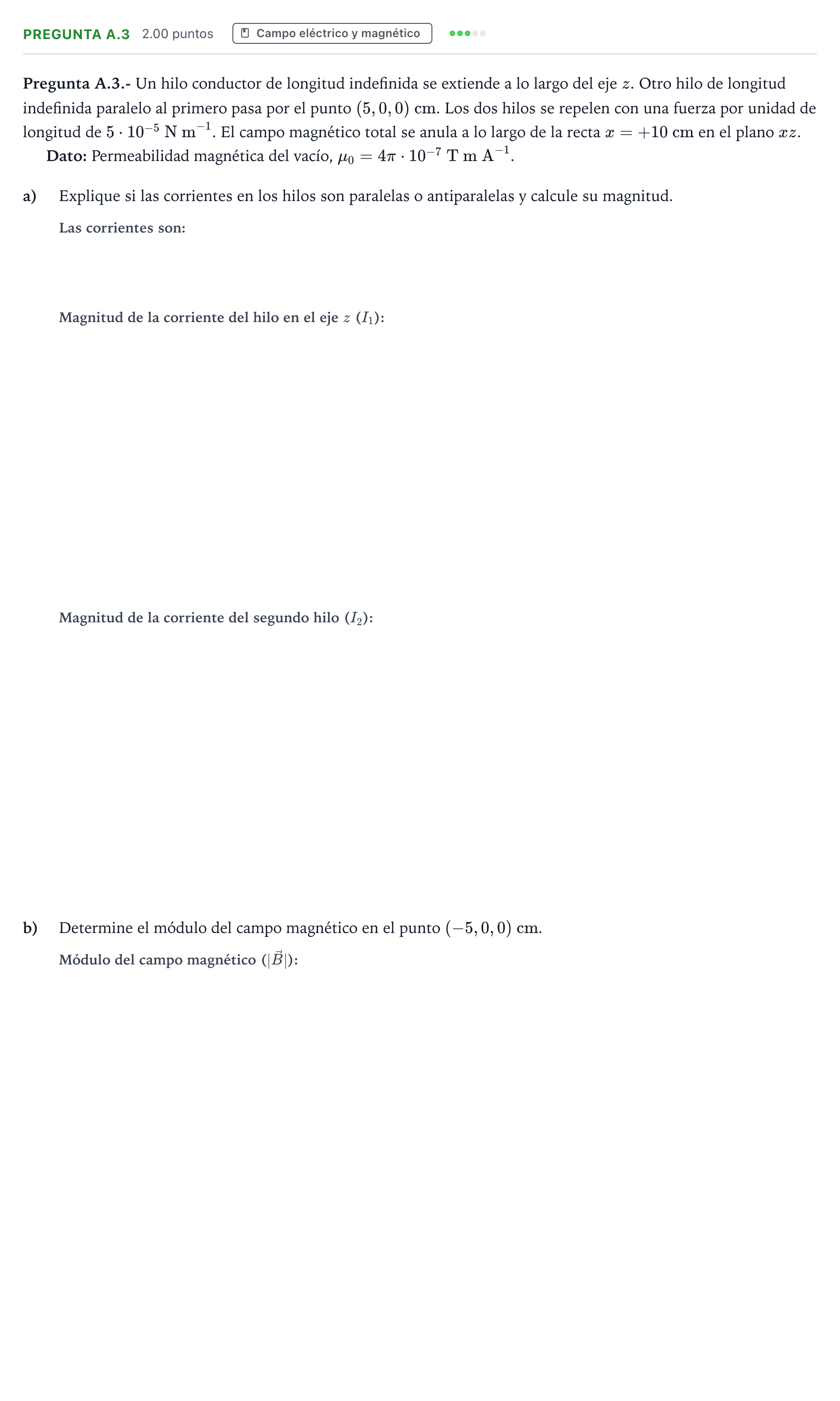 Enunciado: Pregunta A.3 · Física PAU Madrid Ordinaria 2024