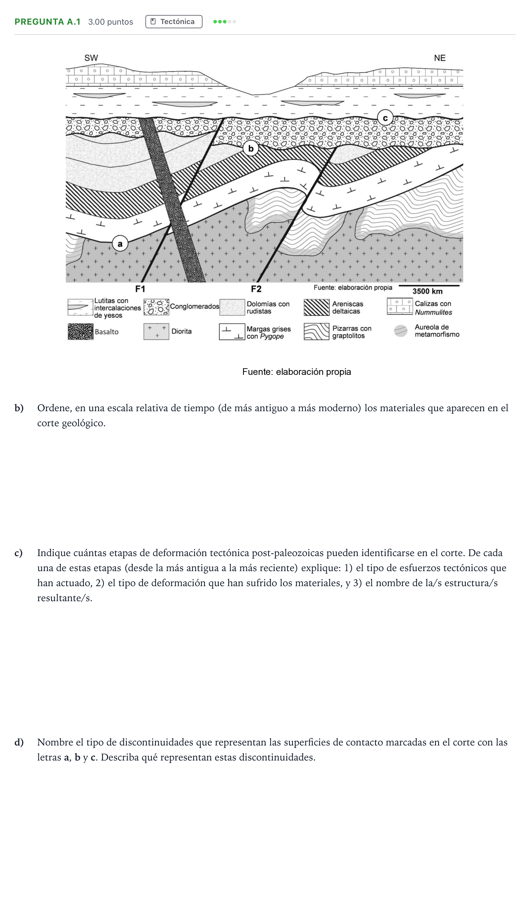 Enunciado: Pregunta A.1 - Tectónica · Geología PAU Madrid Extraordinaria 2024