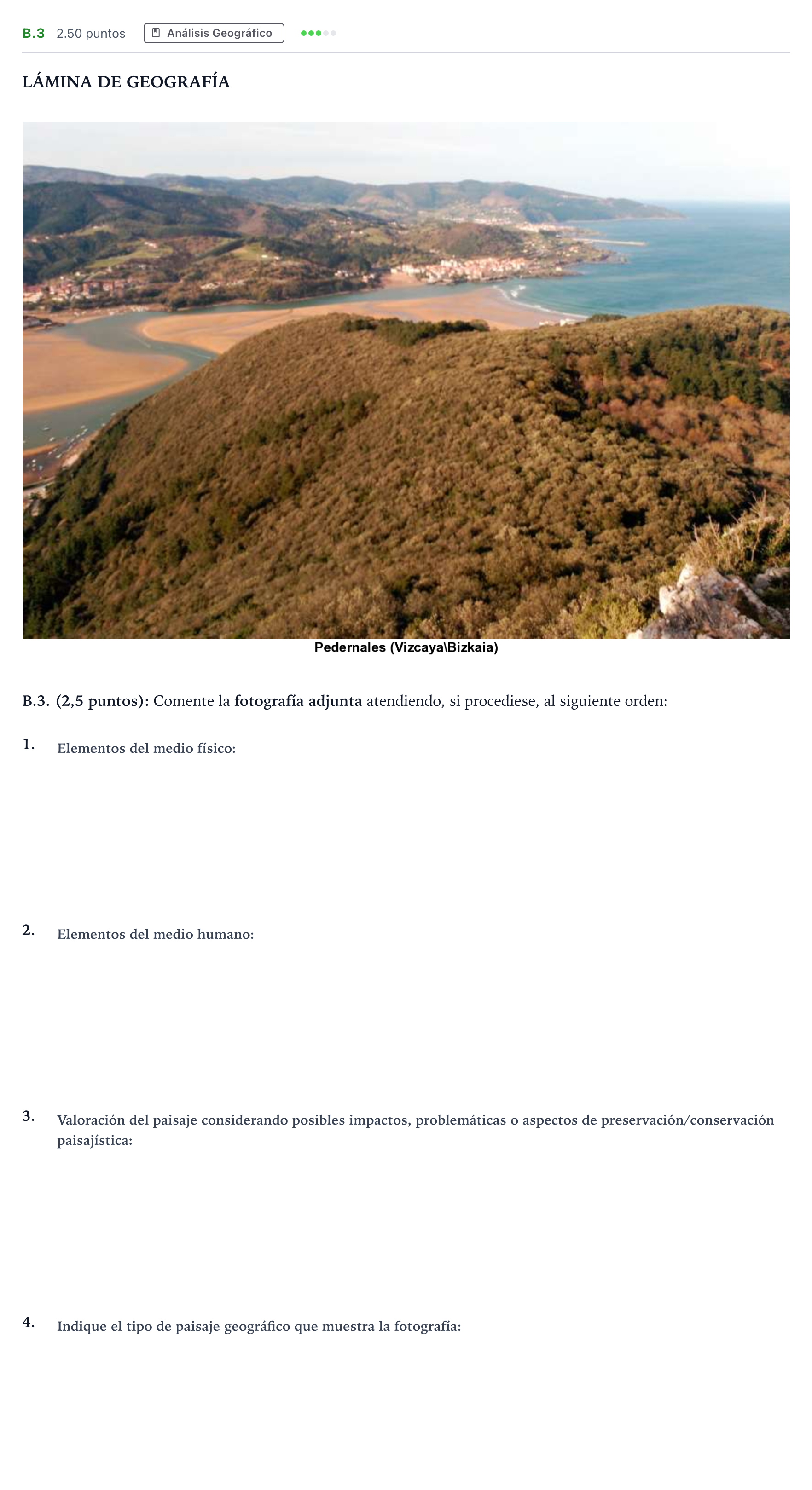 Enunciado: Ejercicio B.3 · Geografía PAU Madrid Ordinaria 2024