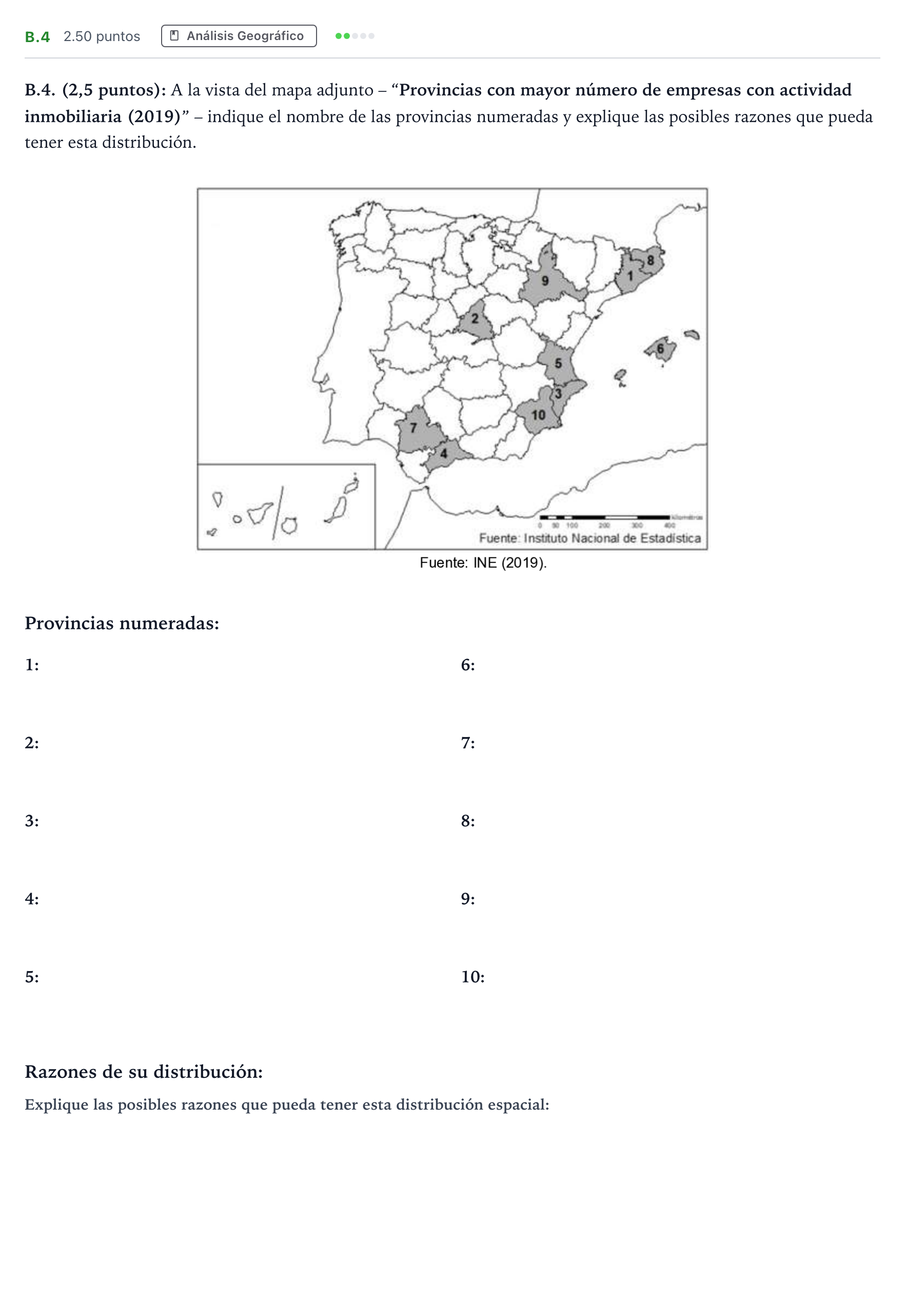 Enunciado: Ejercicio B.4 · Geografía PAU Madrid Ordinaria 2024