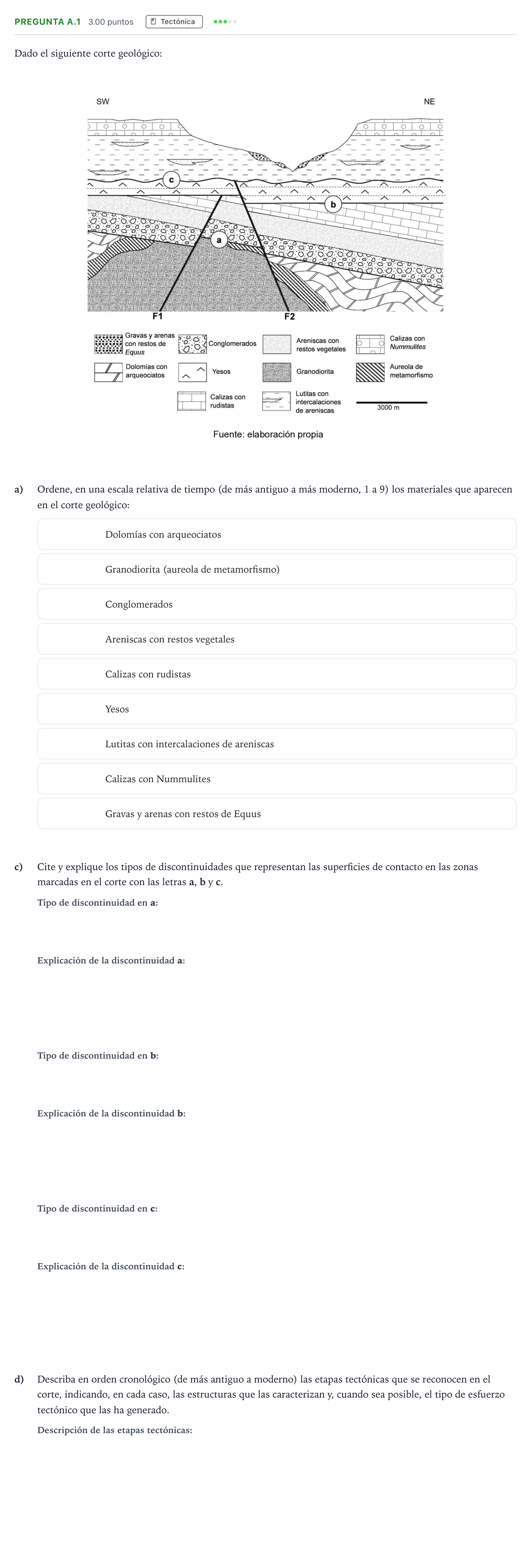 Enunciado: Pregunta A.1 - Tectónica · Geología PAU Madrid Ordinaria 2024