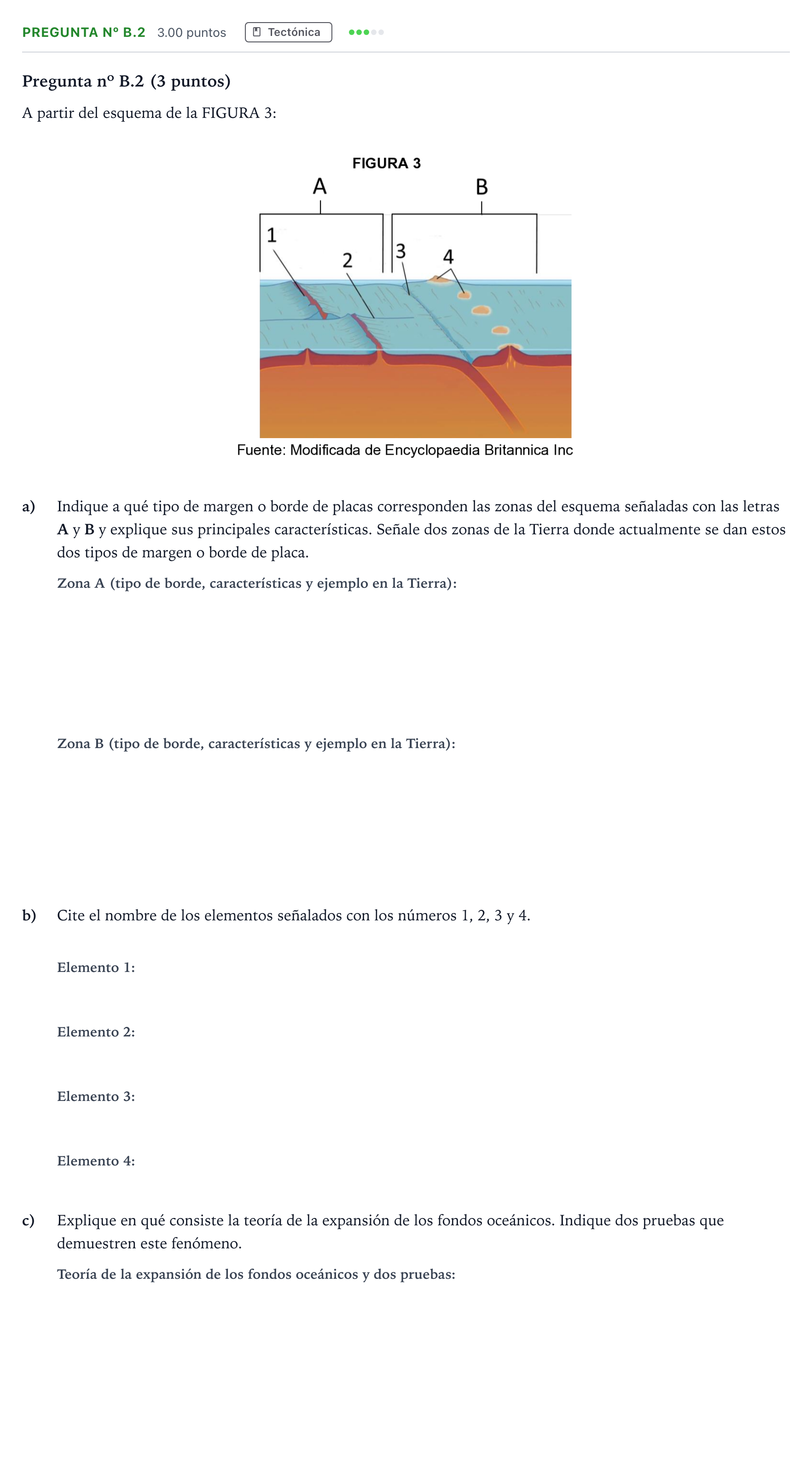 Enunciado: Pregunta nº B.2 · Geología PAU Madrid Ordinaria Coincidencias 2024