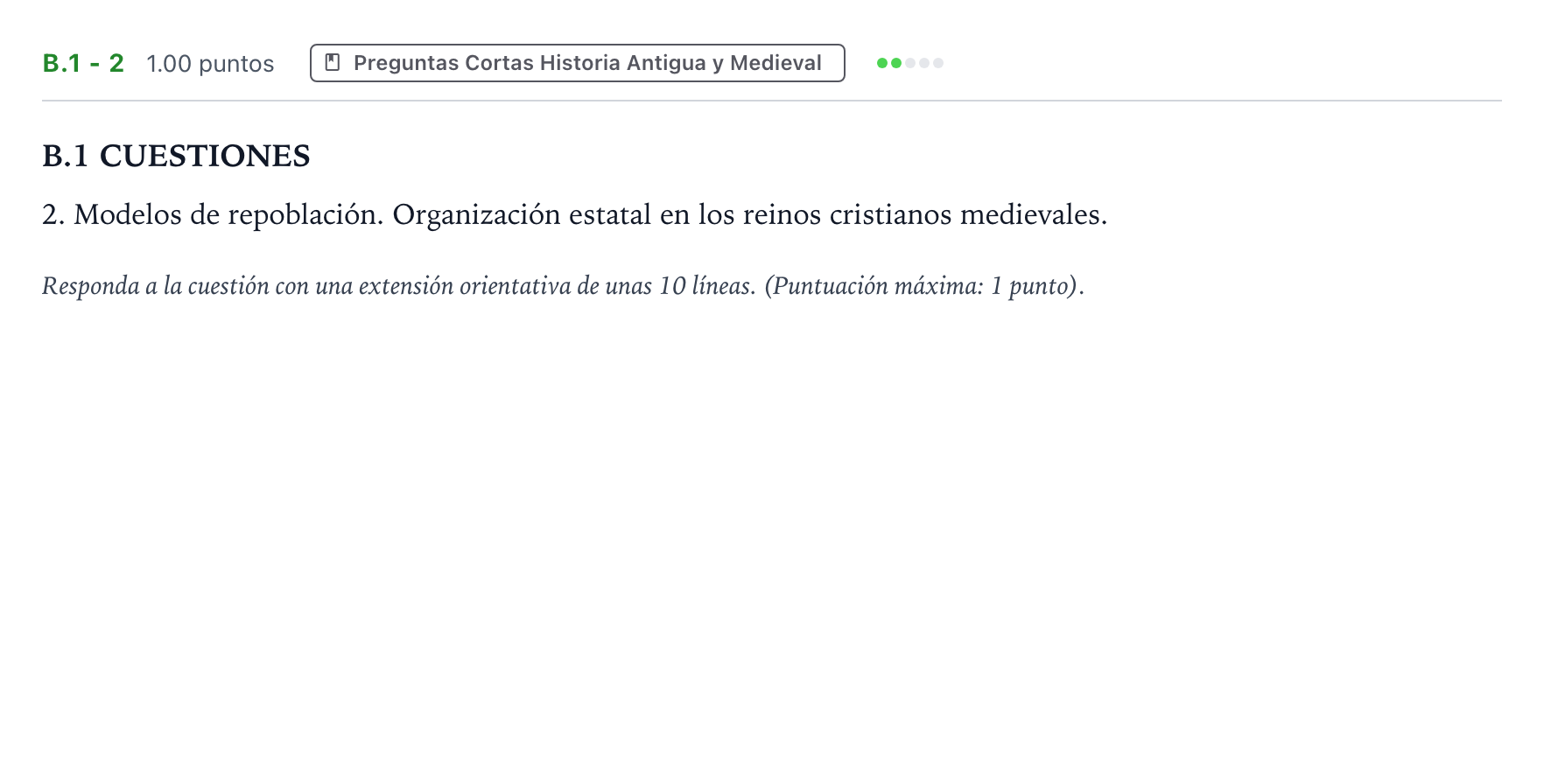 Enunciado: Ejercicio B.1 - 2 · Historia de España PAU Madrid Extraordinaria 2024