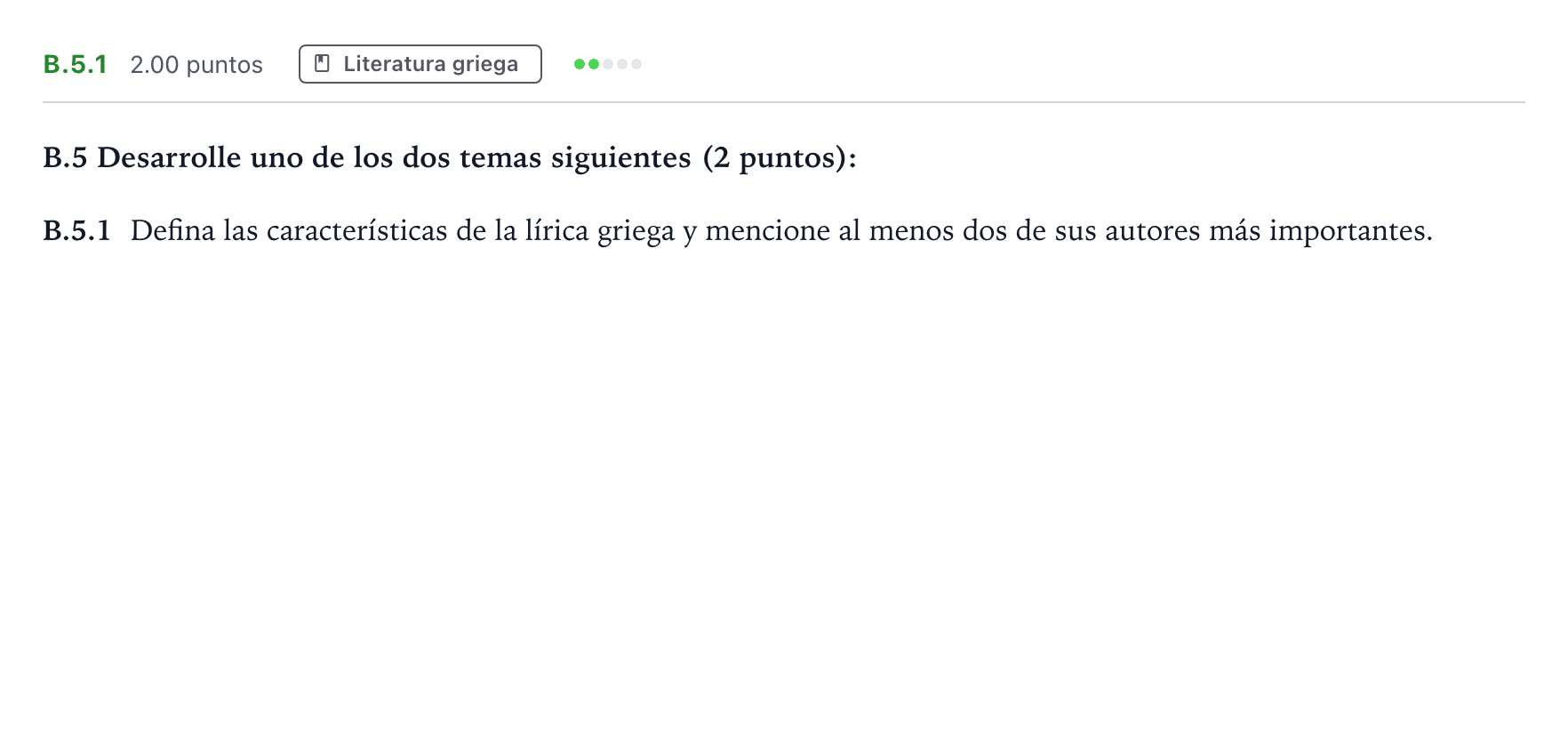 Enunciado: Ejercicio B.5.1 · Griego II PAU Madrid Ordinaria 2024