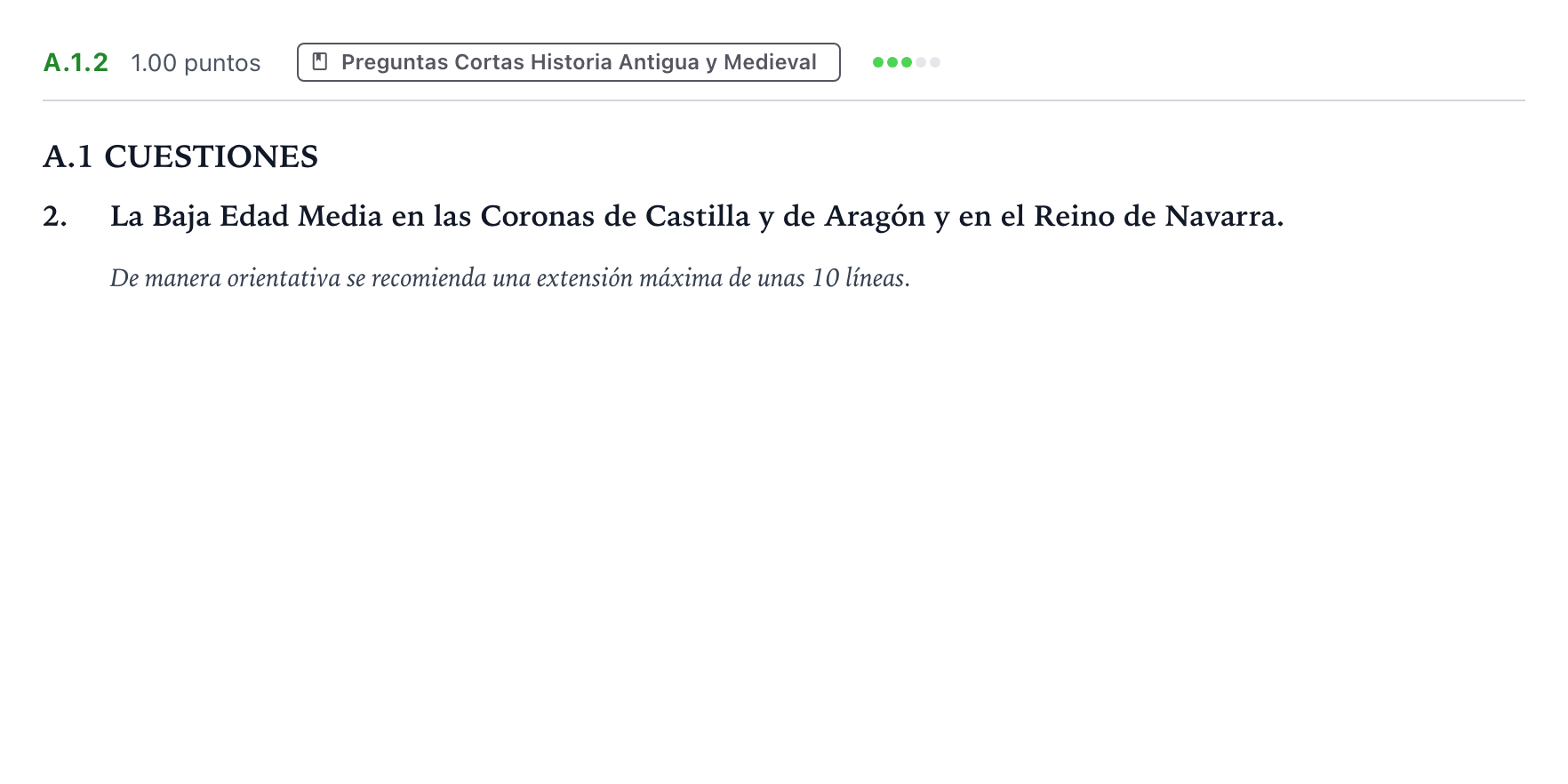 Enunciado: Ejercicio A.1.2 · Historia de España PAU Madrid Extraordinaria Coincidencias 2024