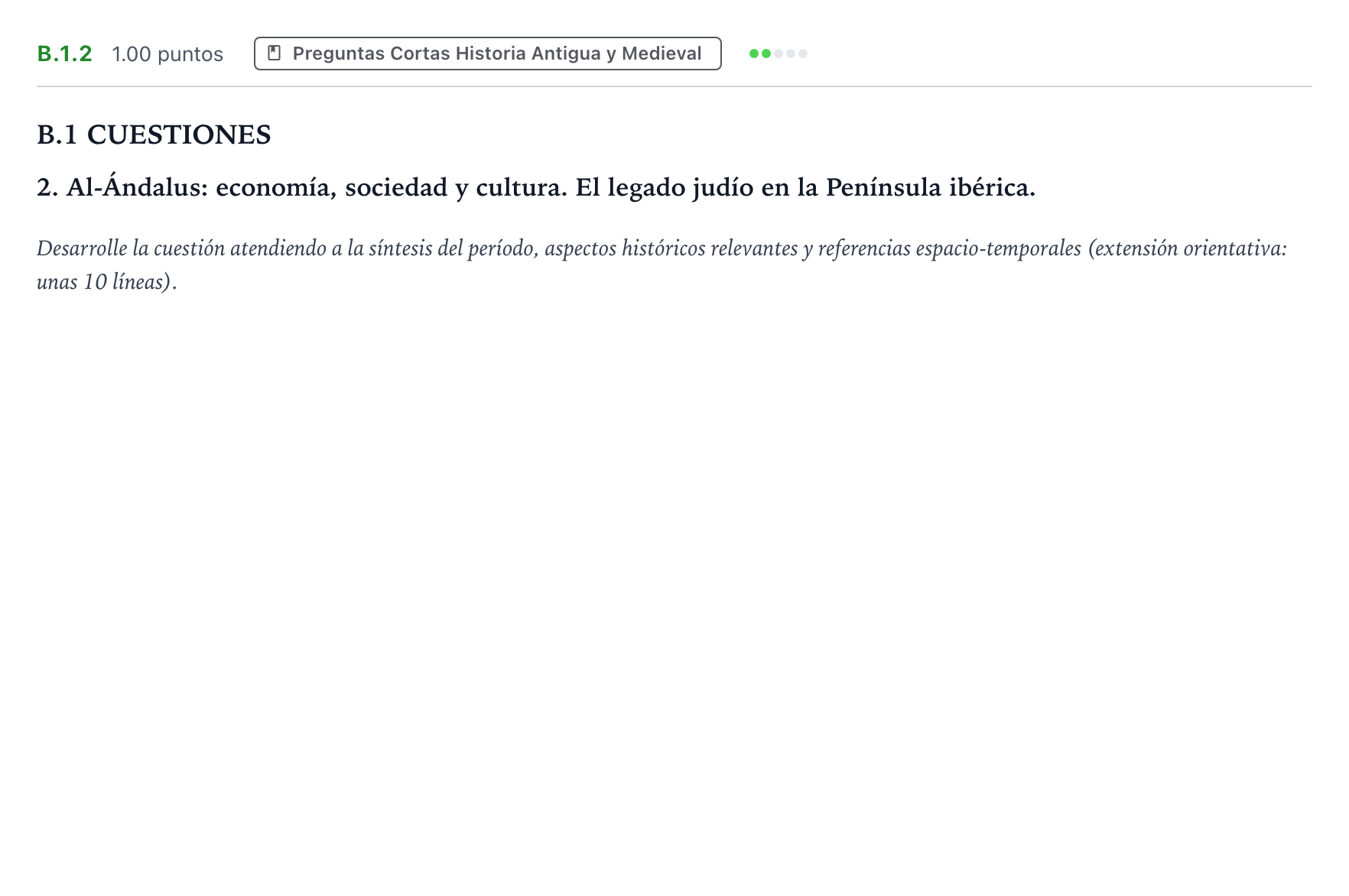 Enunciado: Ejercicio B.1.2 · Historia de España PAU Madrid Extraordinaria Coincidencias 2024