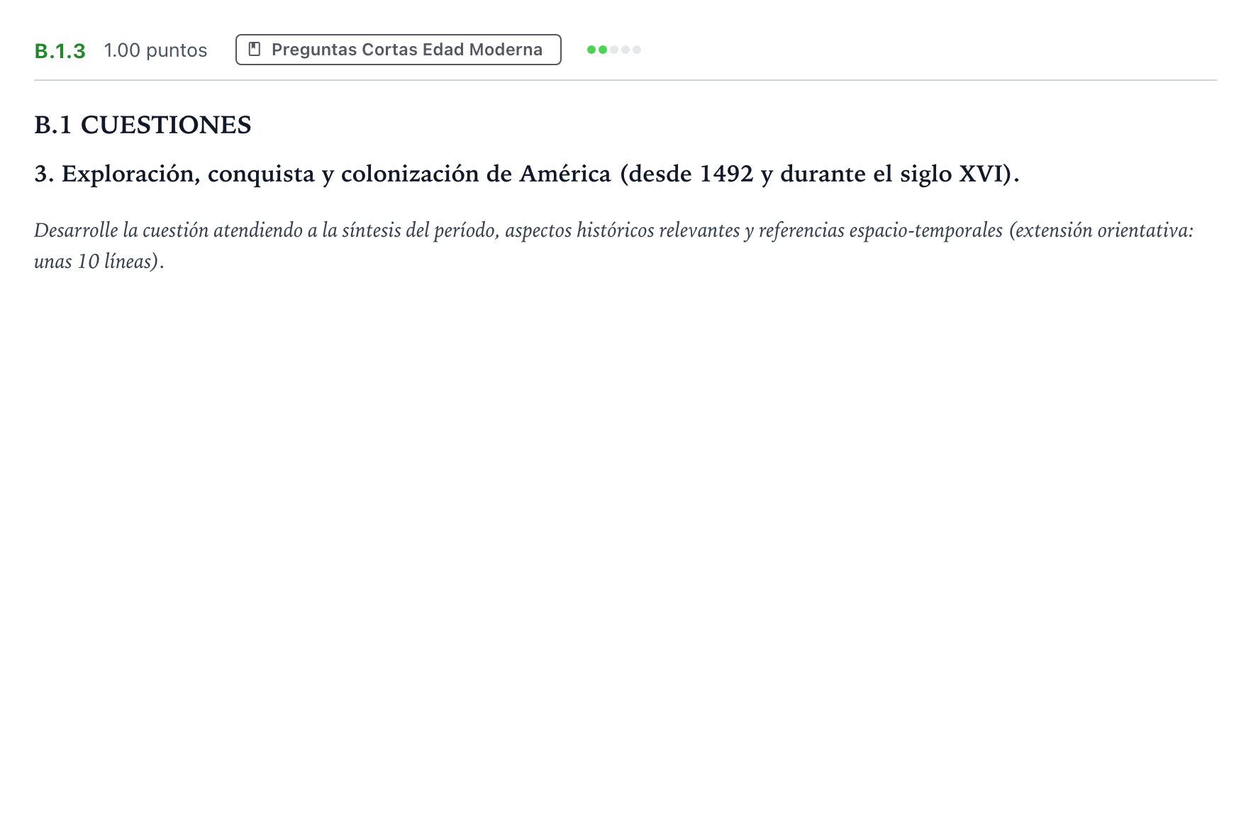 Enunciado: Ejercicio B.1.3 · Historia de España PAU Madrid Extraordinaria Coincidencias 2024