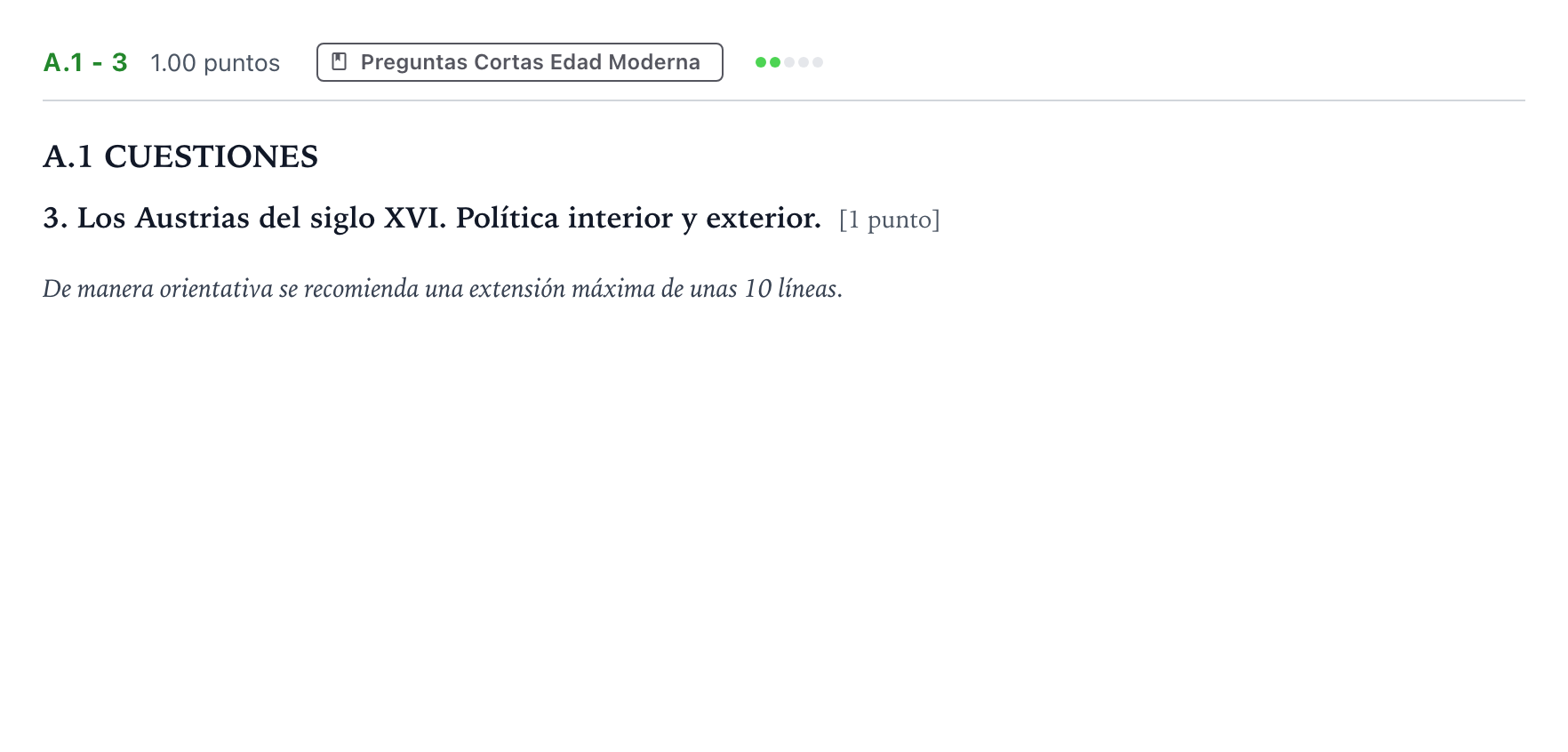Enunciado: Ejercicio A.1 - 3 · Historia de España PAU Madrid Modelo 2024