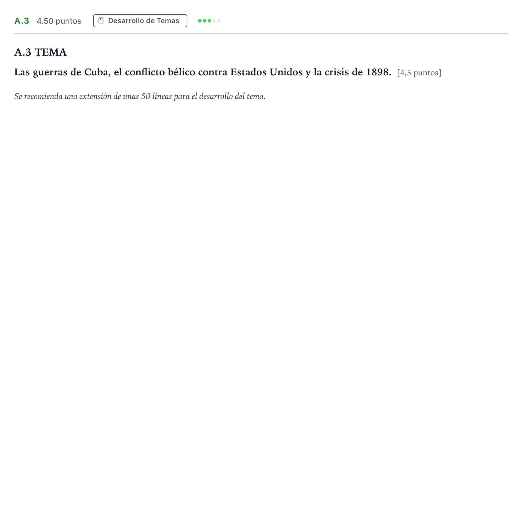 Enunciado: Ejercicio A.3 · Historia de España PAU Madrid Modelo 2024