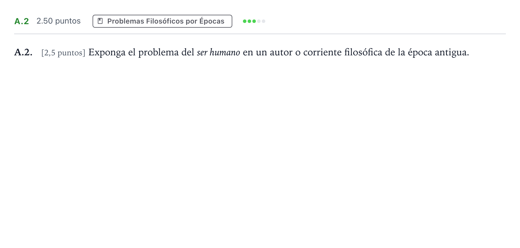 Enunciado: Ejercicio A.2 · Historia de la Filosofía PAU Madrid Extraordinaria 2024