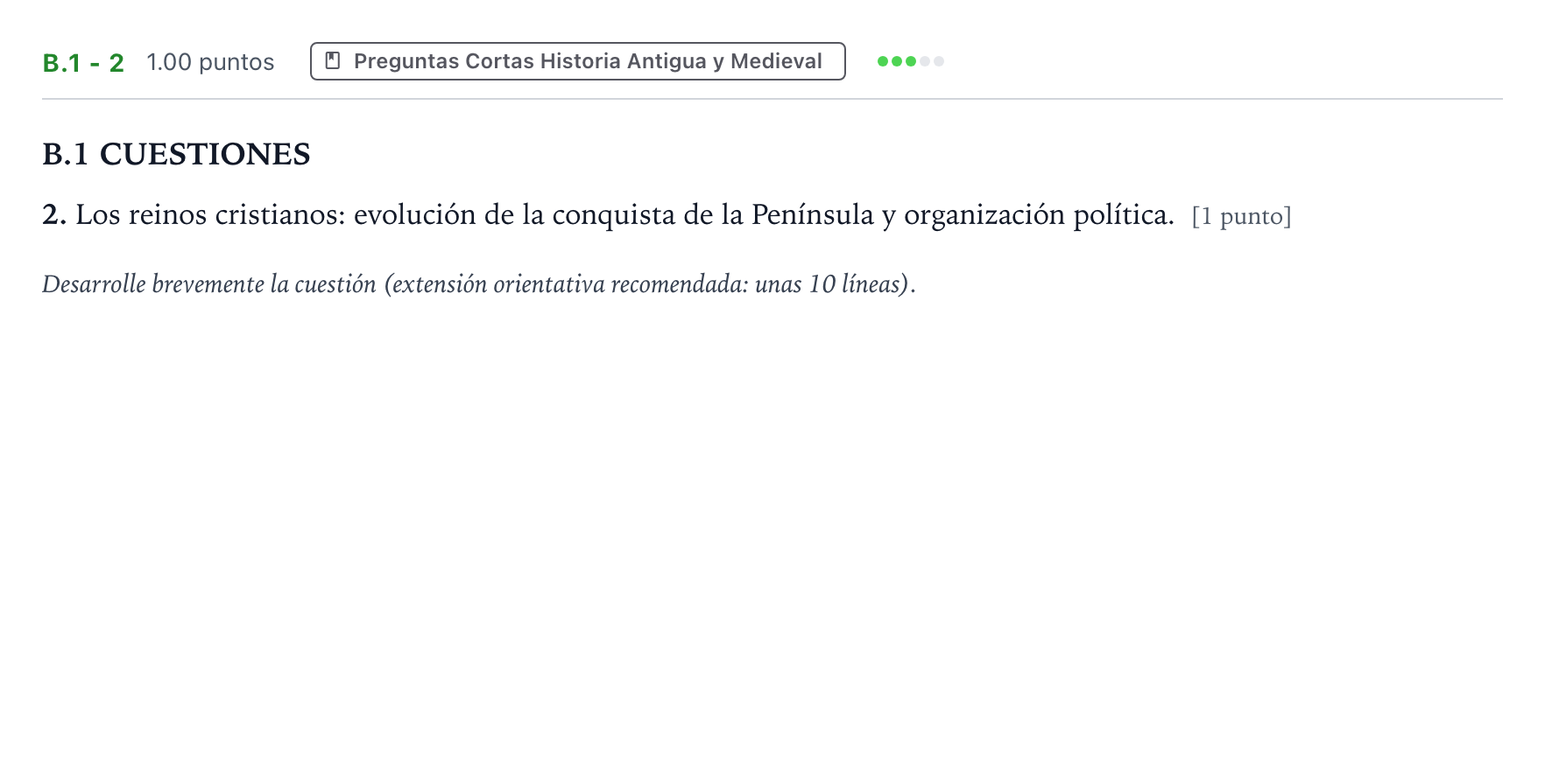 Enunciado: Ejercicio B.1 - 2 · Historia de España PAU Madrid Ordinaria Coincidencias 2024