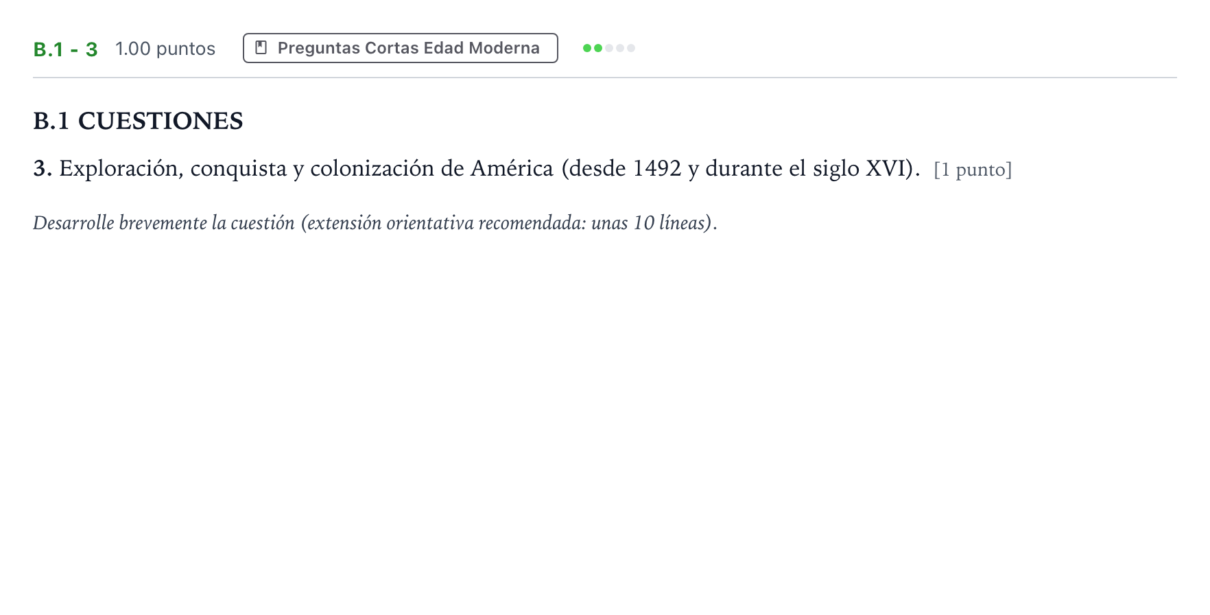 Enunciado: Ejercicio B.1 - 3 · Historia de España PAU Madrid Ordinaria Coincidencias 2024