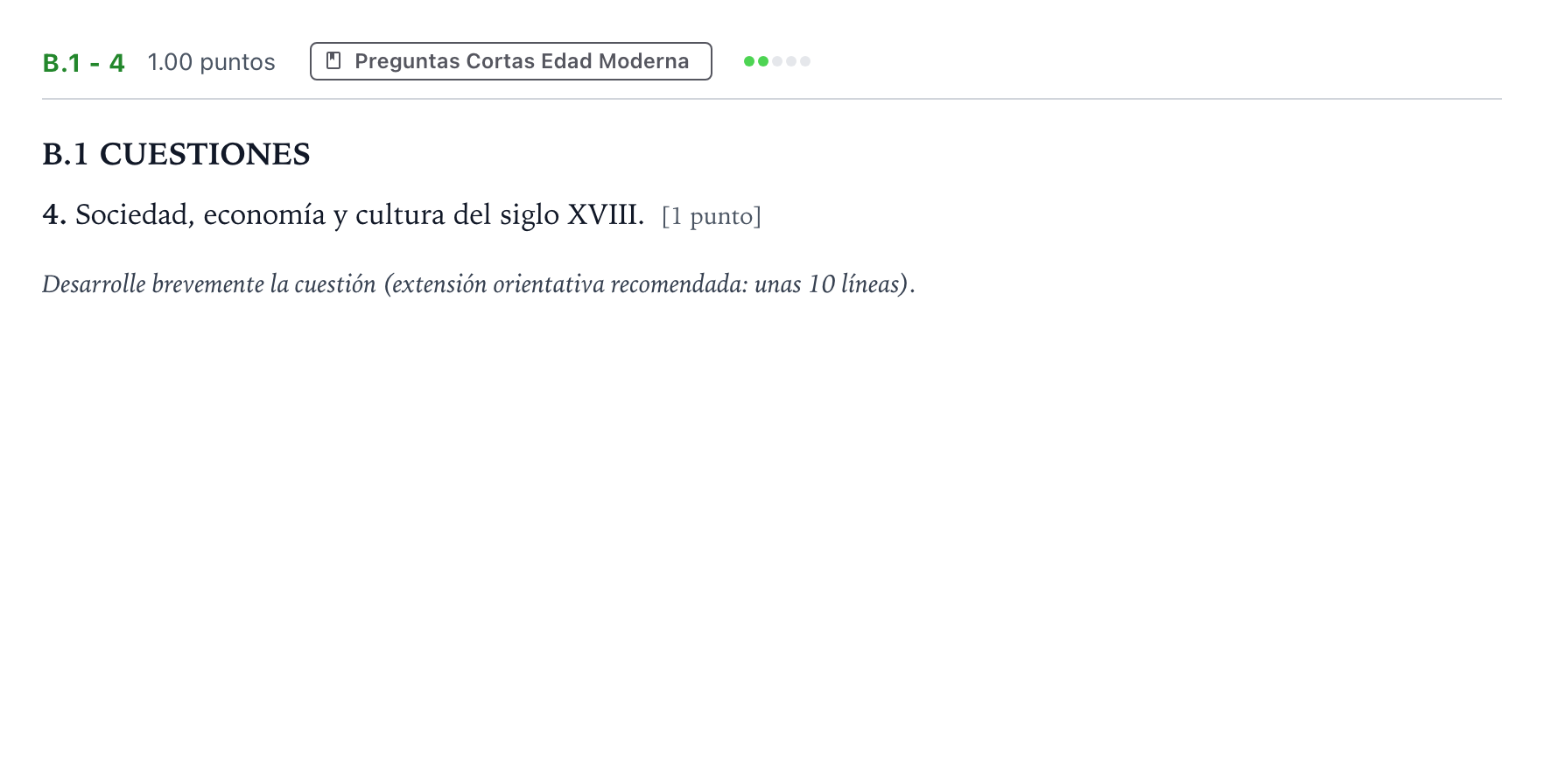 Enunciado: Ejercicio B.1 - 4 · Historia de España PAU Madrid Ordinaria Coincidencias 2024