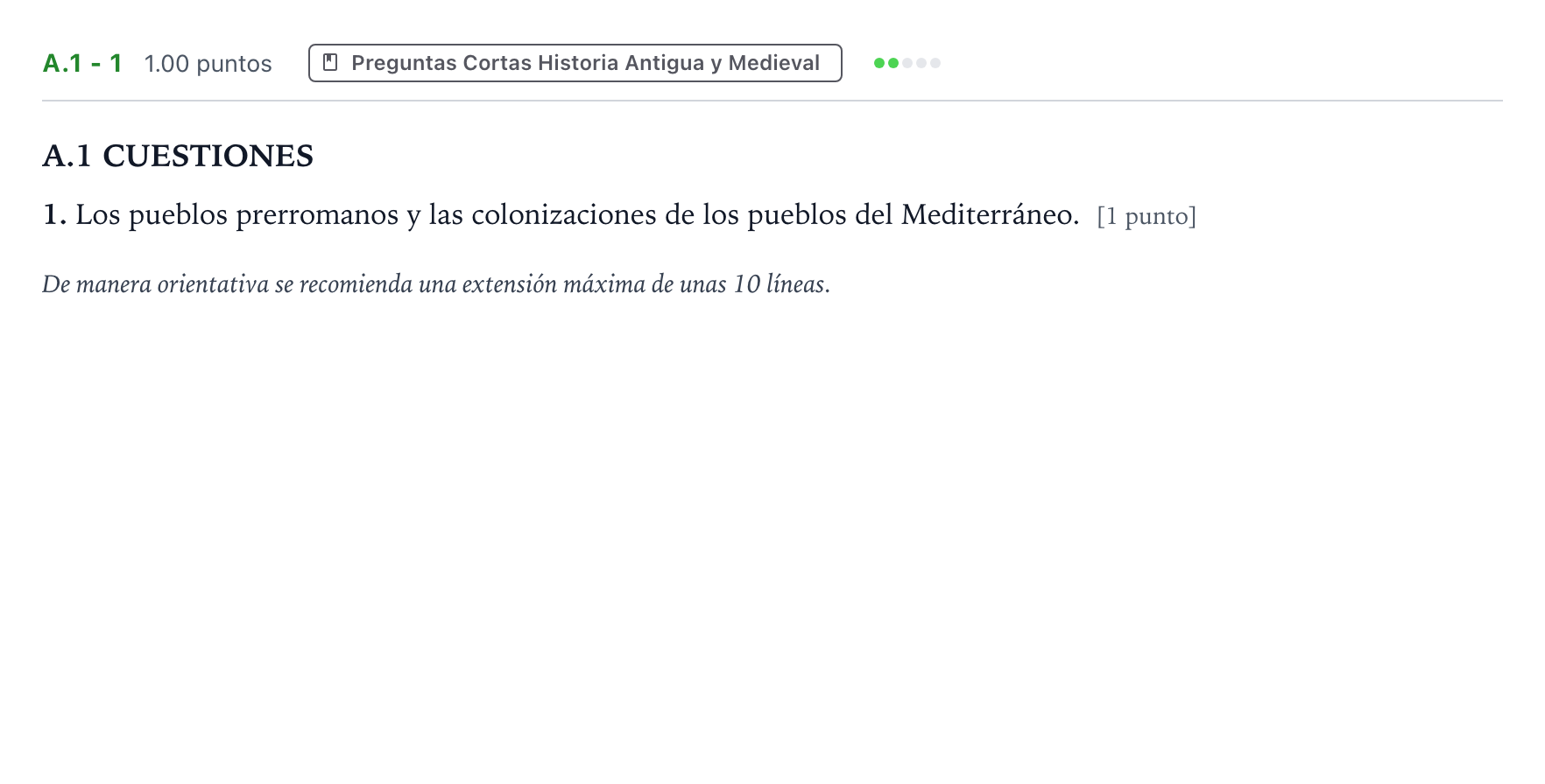 Enunciado: Ejercicio A.1 - 1 · Historia de España PAU Madrid Ordinaria Lunes 2024