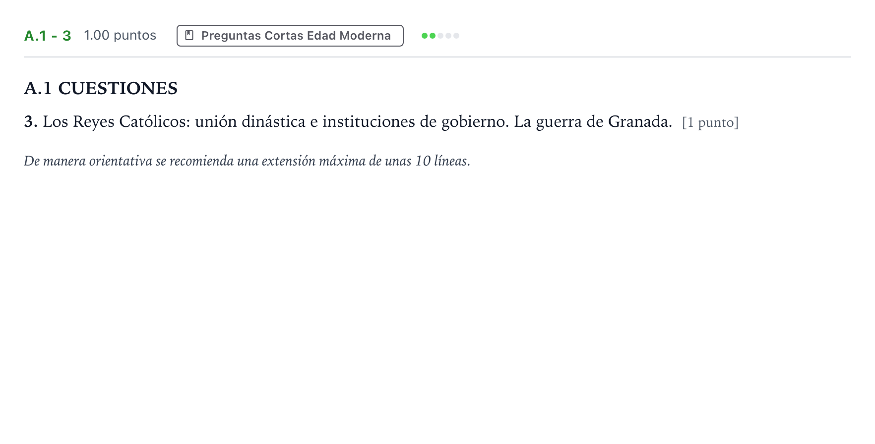 Enunciado: Ejercicio A.1 - 3 · Historia de España PAU Madrid Ordinaria Lunes 2024