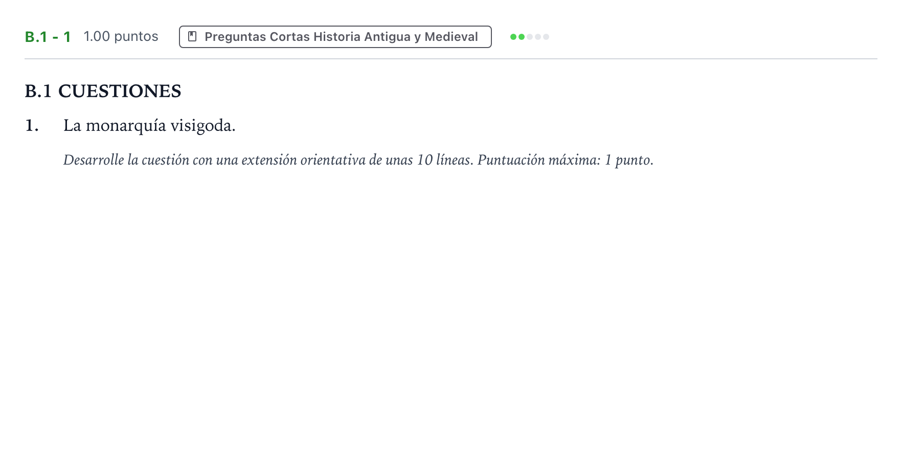 Enunciado: Ejercicio B.1 - 1 · Historia de España PAU Madrid Ordinaria Lunes 2024