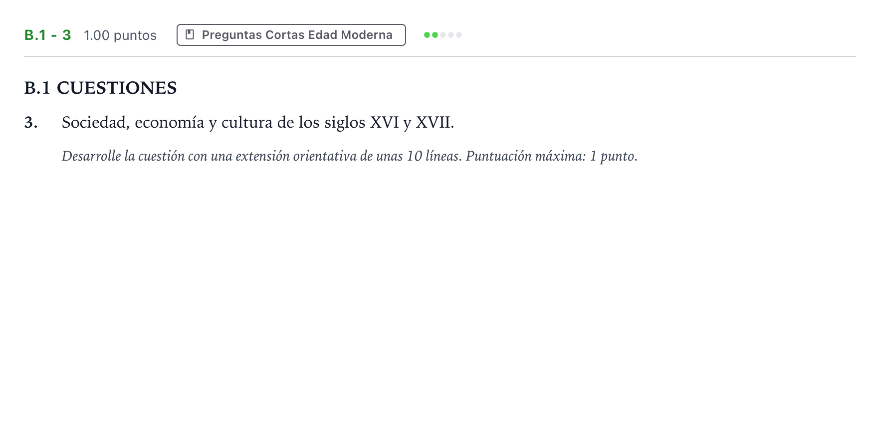 Enunciado: Ejercicio B.1 - 3 · Historia de España PAU Madrid Ordinaria Lunes 2024