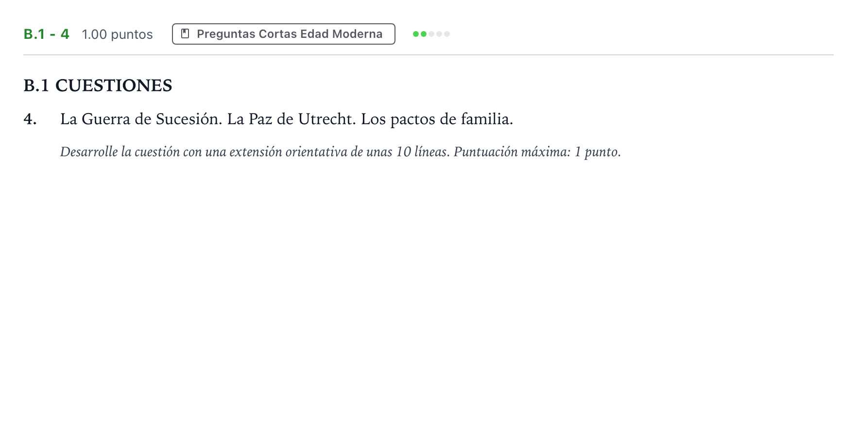 Enunciado: Ejercicio B.1 - 4 · Historia de España PAU Madrid Ordinaria Lunes 2024