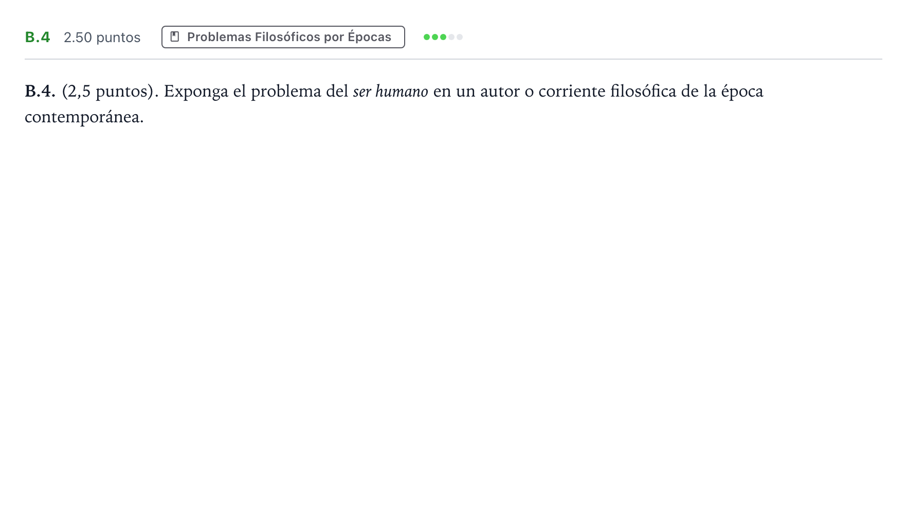 Enunciado: Ejercicio B.4 · Historia de la Filosofía PAU Madrid Modelo 2024