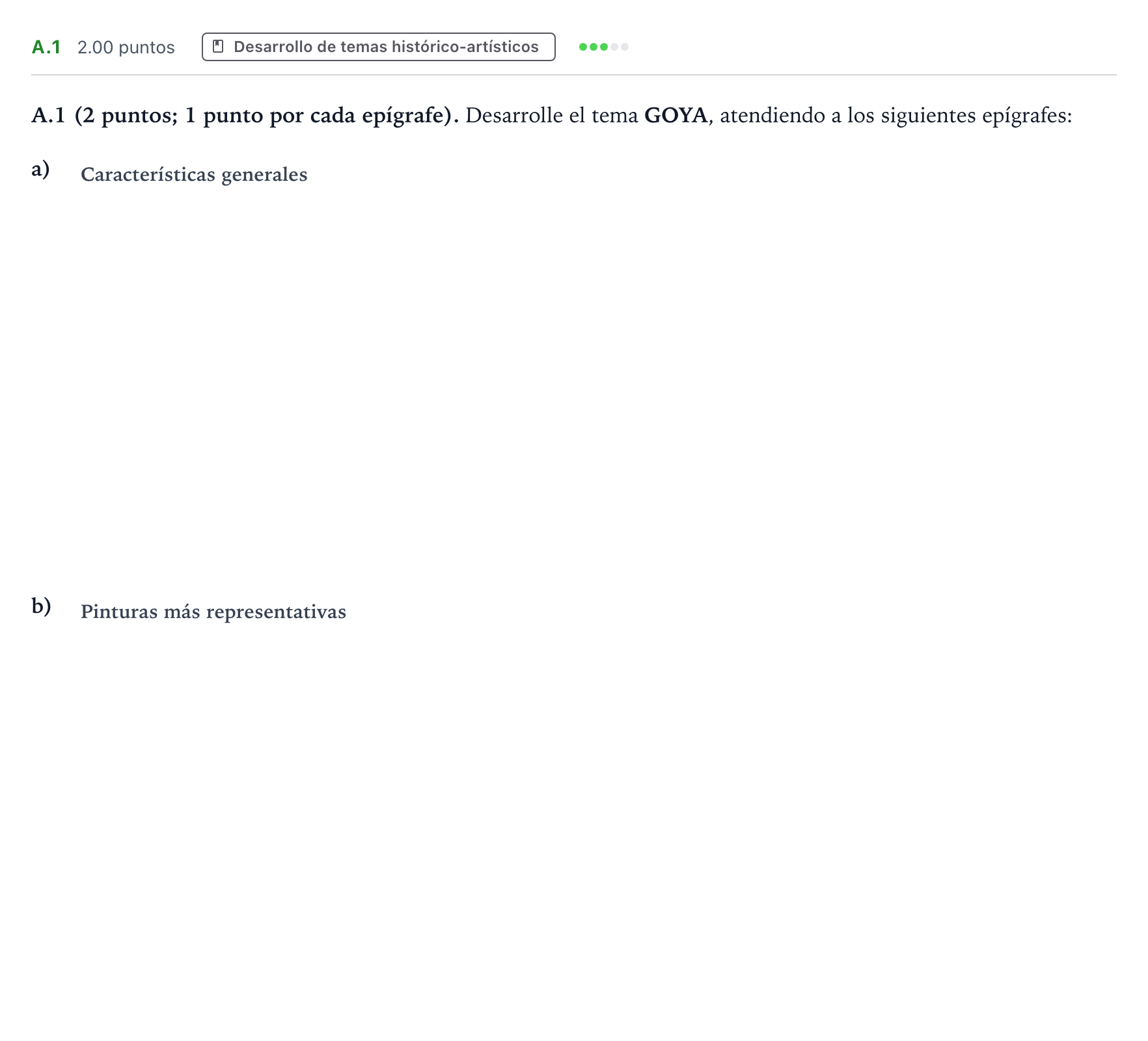 Enunciado: Ejercicio A.1 · Historia del Arte PAU Madrid Modelo 2024