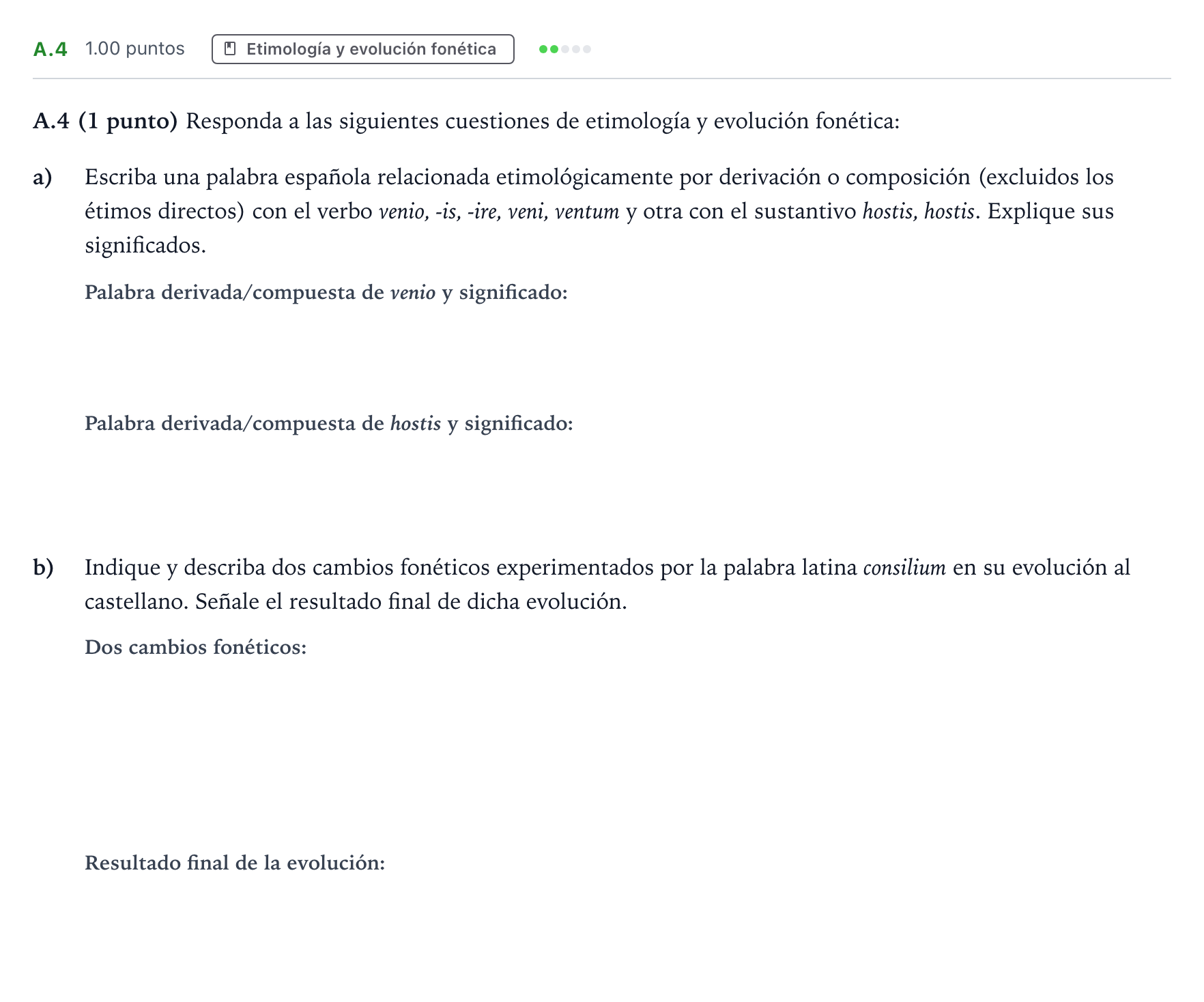 Enunciado: Ejercicio A.4 · Latín II PAU Madrid Extraordinaria 2024