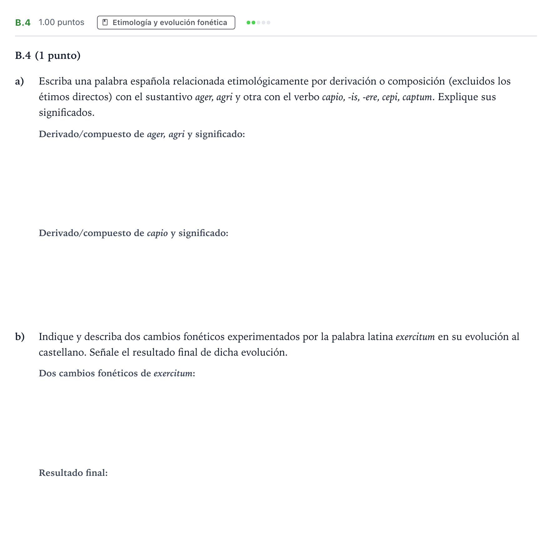 Enunciado: Ejercicio B.4 · Latín II PAU Madrid Extraordinaria 2024