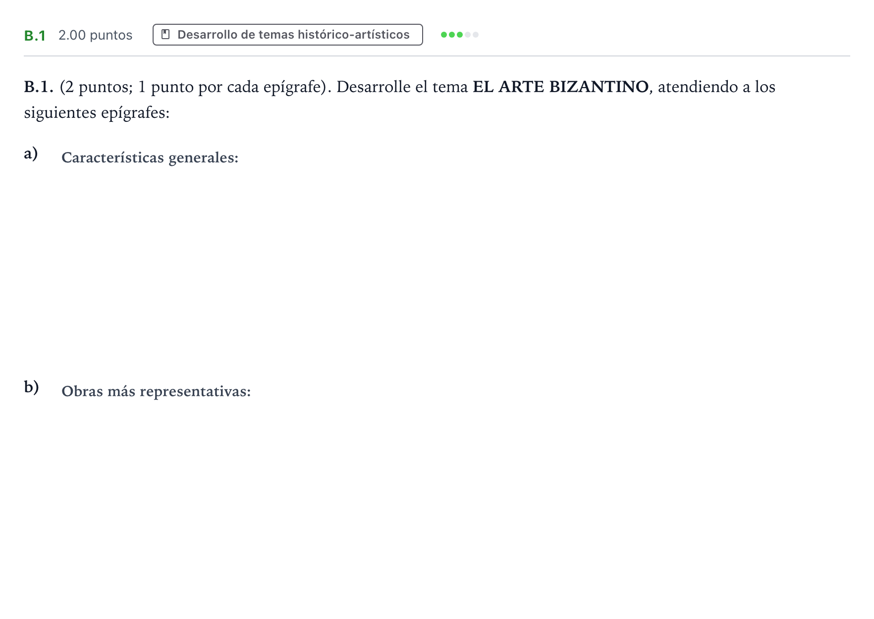 Enunciado: Ejercicio B.1 · Historia del Arte PAU Madrid Ordinaria 2024