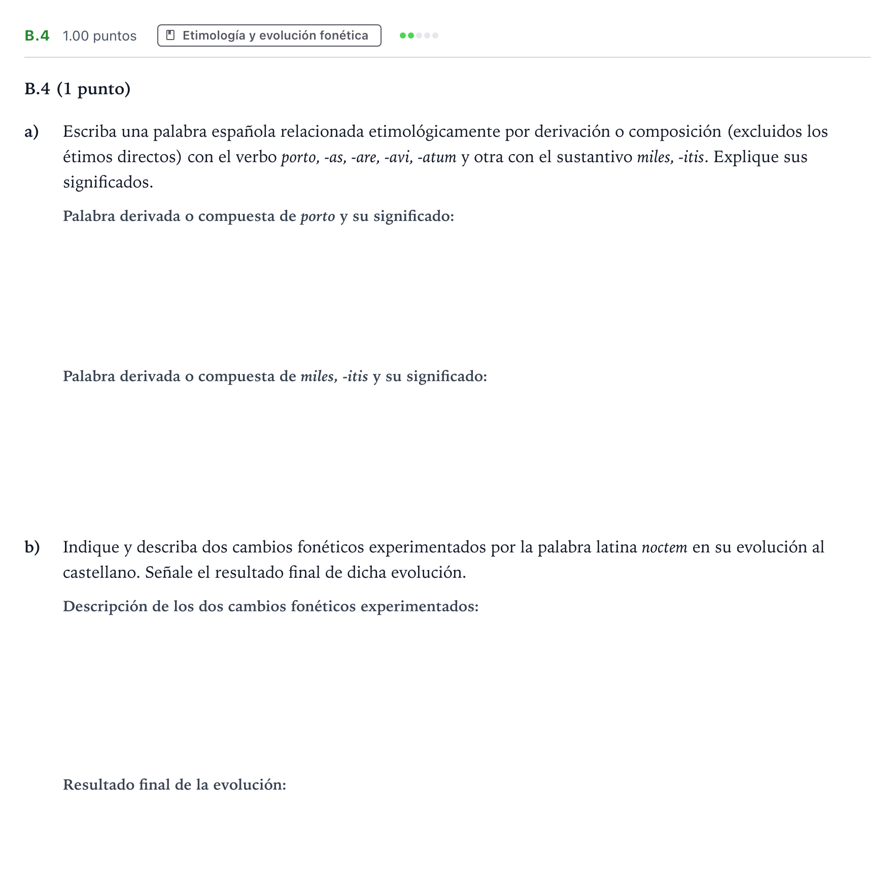 Enunciado: Ejercicio B.4 · Latín II PAU Madrid Modelo 2024