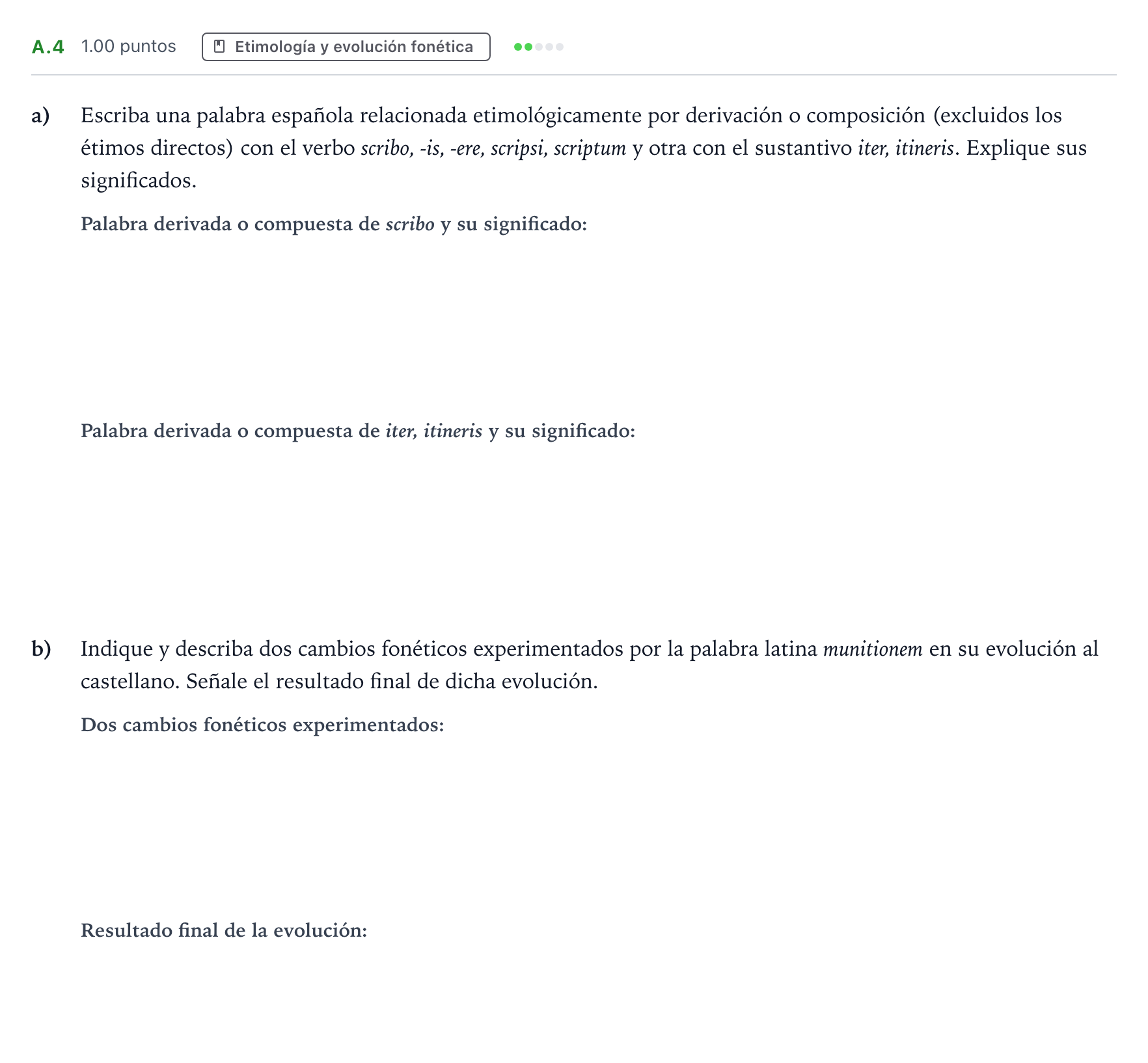 Enunciado: Ejercicio A.4 · Latín II PAU Madrid Ordinaria 2024