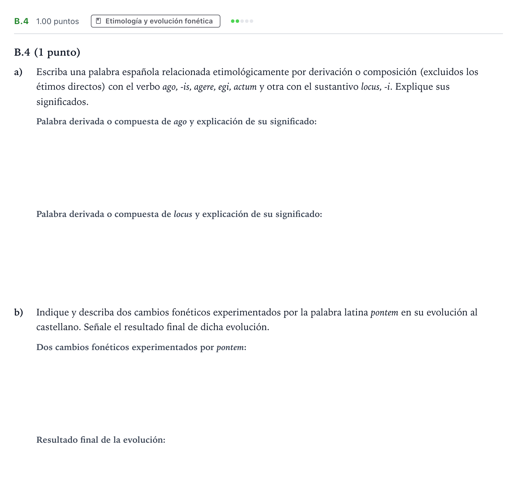 Enunciado: Ejercicio B.4 · Latín II PAU Madrid Ordinaria Coincidencias 2024