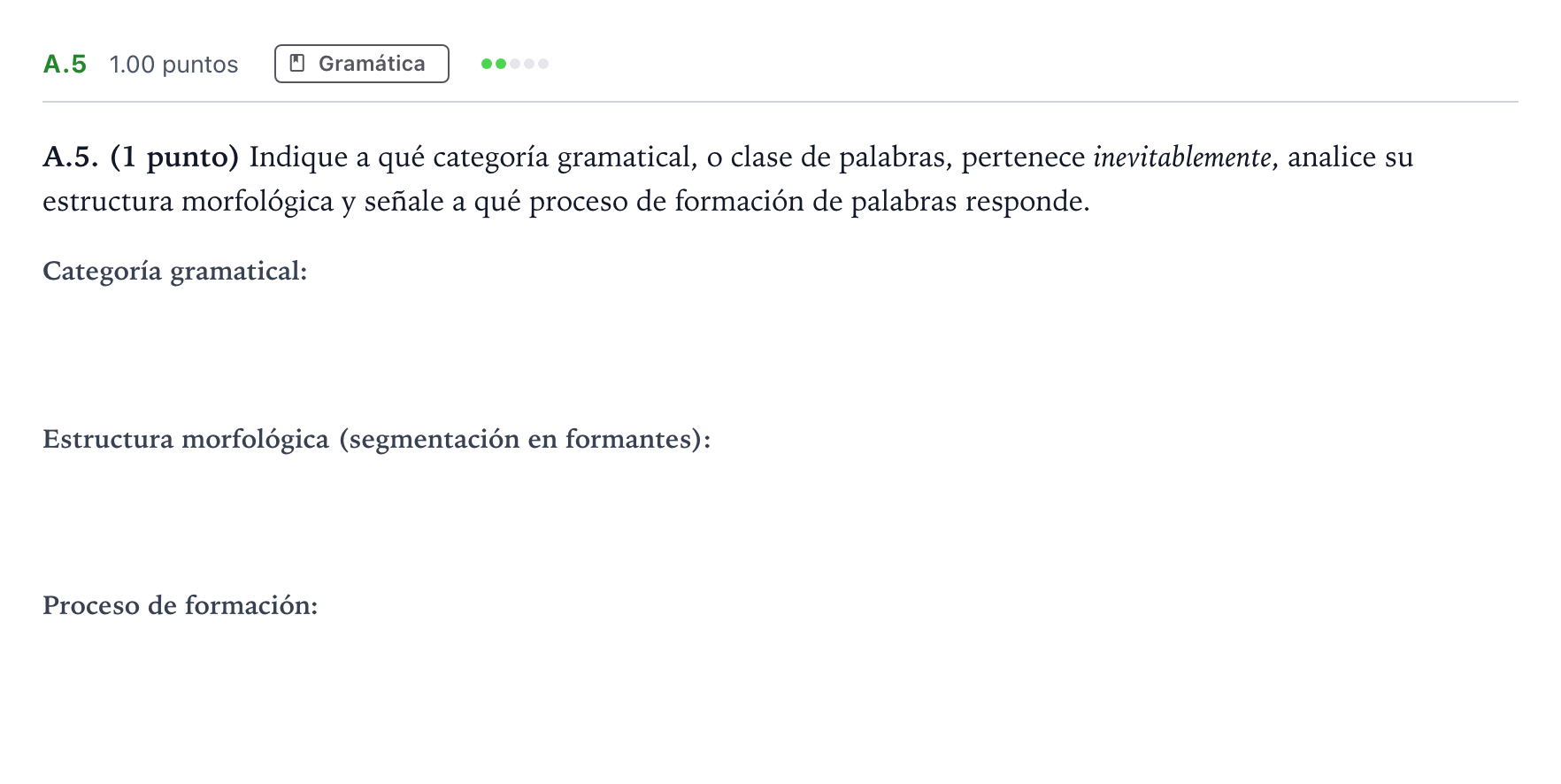 Enunciado: Ejercicio A.5 · Lengua Castellana y Literatura II PAU Madrid Extraordinaria 2024