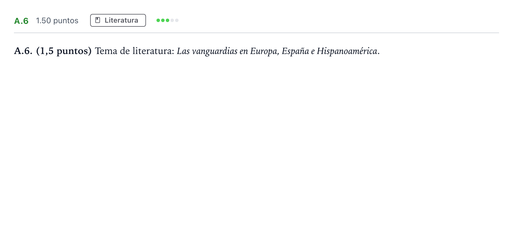 Enunciado: Ejercicio A.6 · Lengua Castellana y Literatura II PAU Madrid Extraordinaria 2024