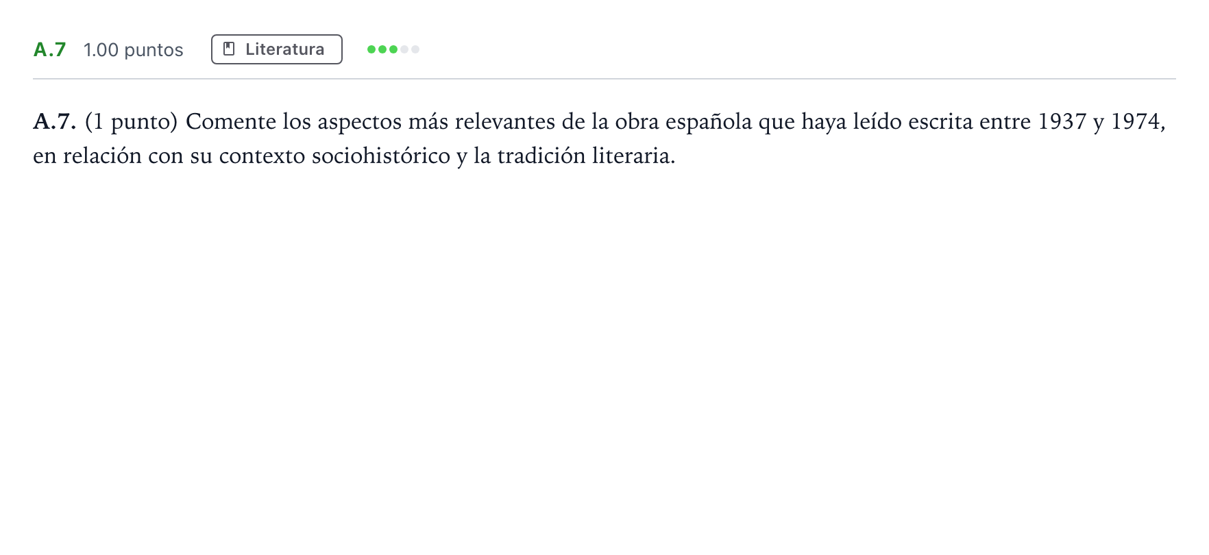 Enunciado: Ejercicio A.7 · Lengua Castellana y Literatura II PAU Madrid Extraordinaria 2024