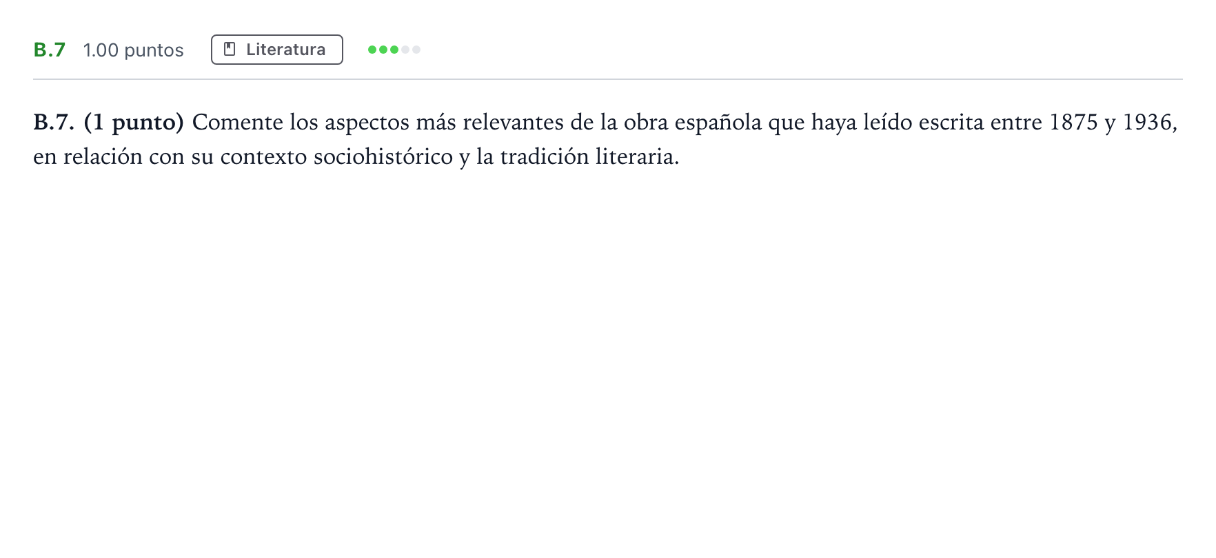 Enunciado: Ejercicio B.7 · Lengua Castellana y Literatura II PAU Madrid Extraordinaria 2024