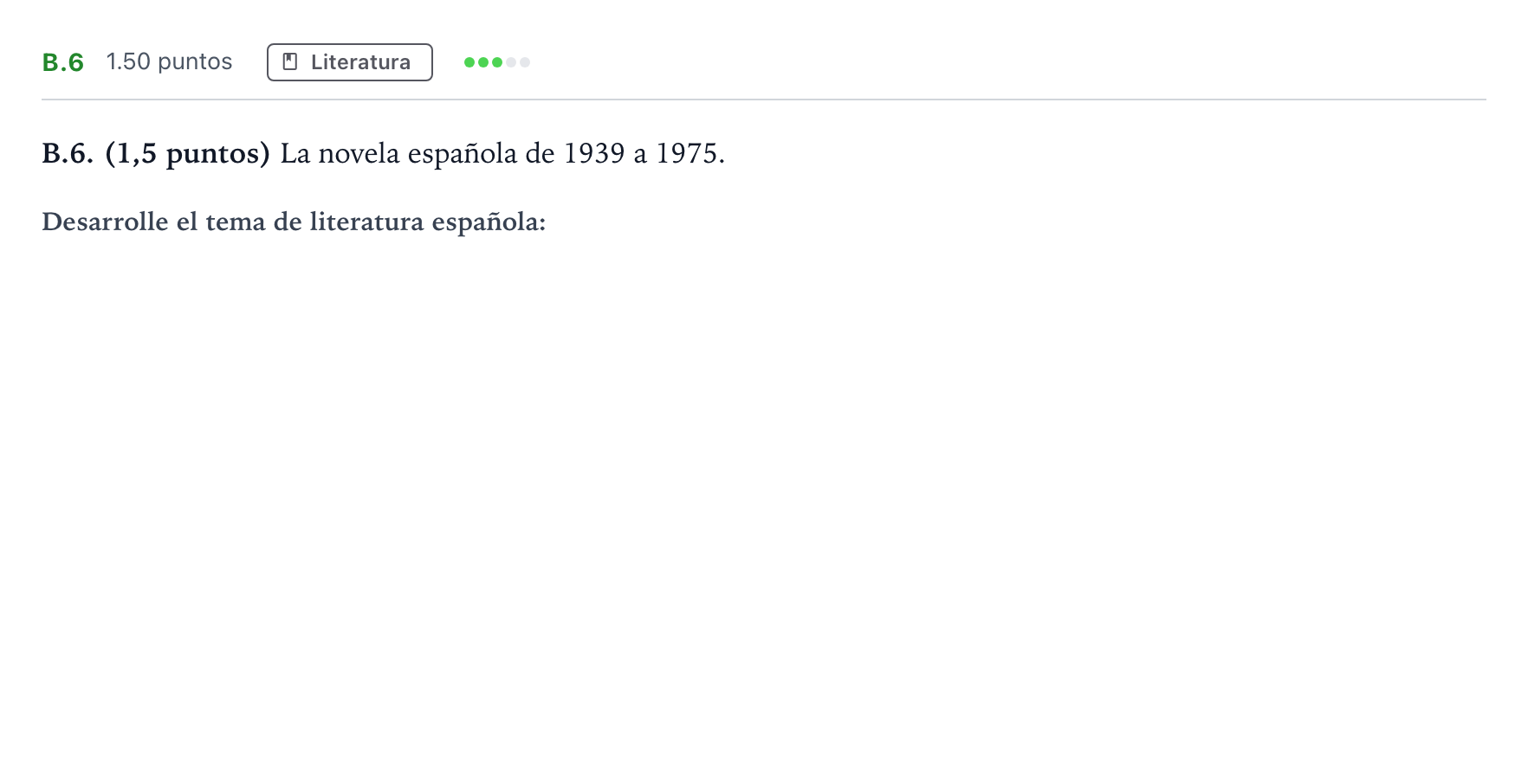 Enunciado: Ejercicio B.6 · Lengua Castellana y Literatura II PAU Madrid Modelo 2024