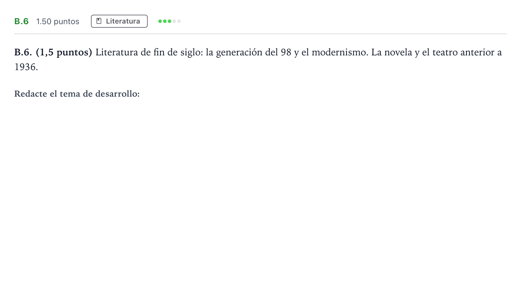 Enunciado: Ejercicio B.6 · Lengua Castellana y Literatura II PAU Madrid Ordinaria Coincidencias 2024