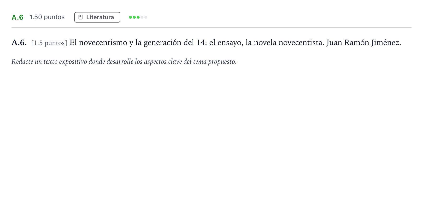 Enunciado: Ejercicio A.6 · Lengua Castellana y Literatura II PAU Madrid Ordinaria Martes 2024