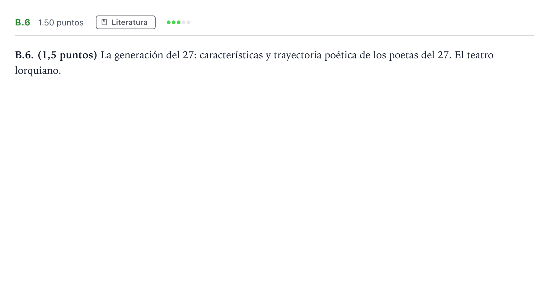 Enunciado: Ejercicio B.6 · Lengua Castellana y Literatura II PAU Madrid Ordinaria Martes 2024