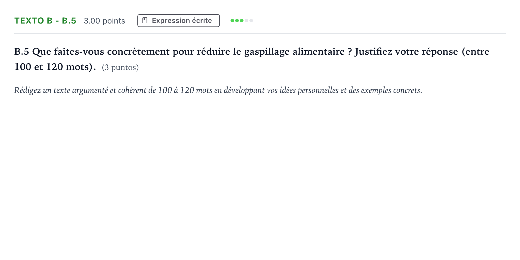 Enunciado: Ejercicio Texto B - B.5 · Francés PAU Madrid Extraordinaria (2) 2024