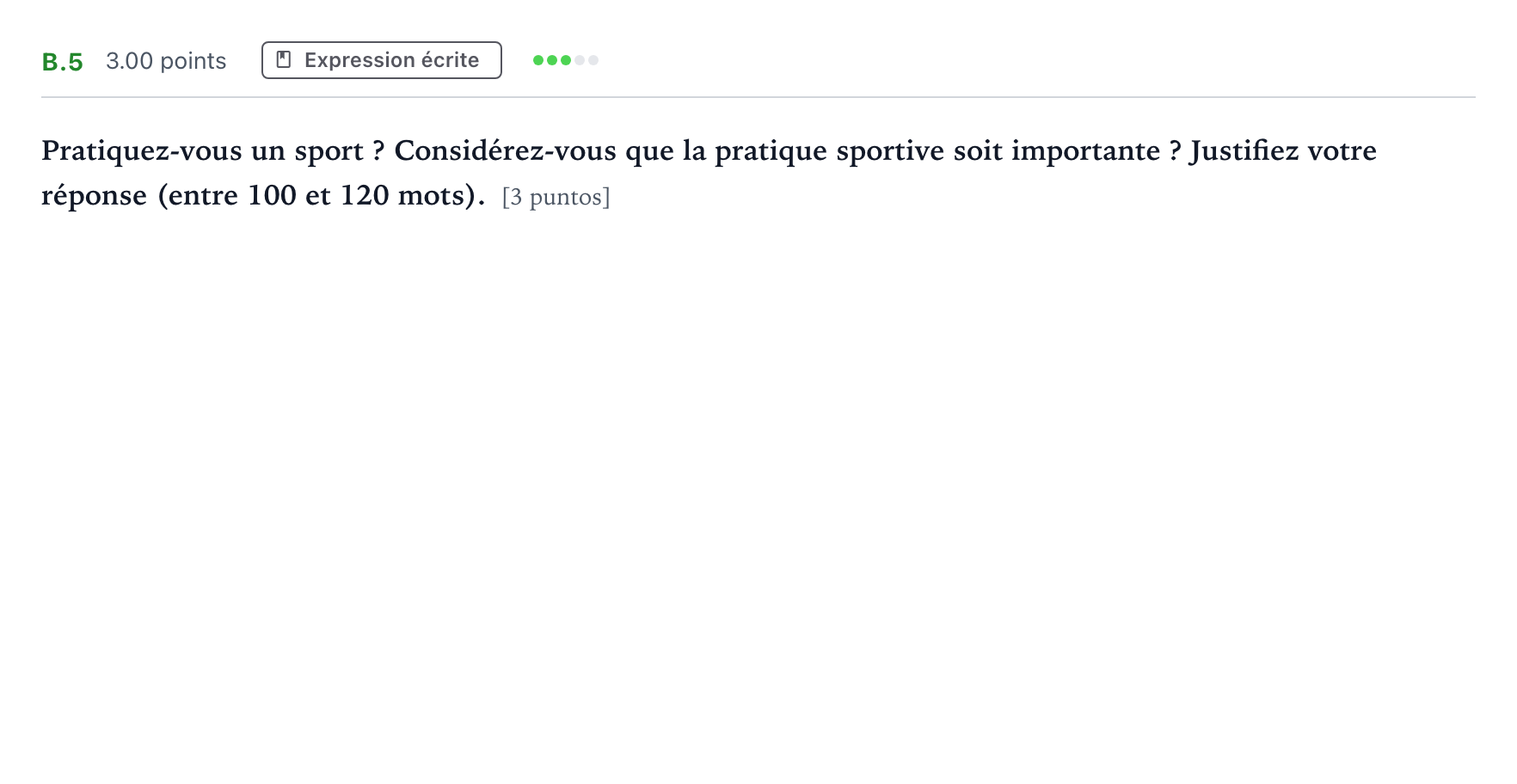 Enunciado: Ejercicio B.5 · Francés PAU Madrid Extraordinaria Coincidencias 2024