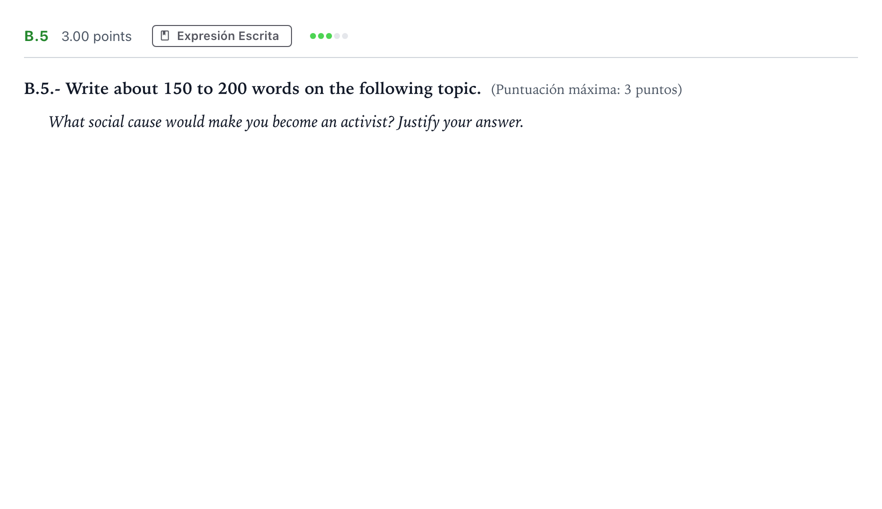 Enunciado: Ejercicio B.5 · Inglés PAU Madrid Ordinaria 2024