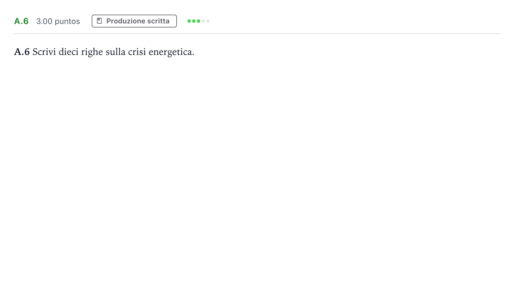 Enunciado: Ejercicio A.6 · Italiano PAU Madrid Extraordinaria 2024